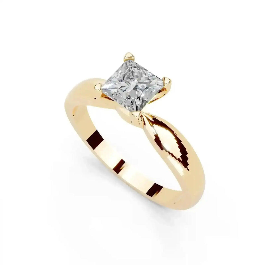 50 Cent Princess Cut Solitaire Ring