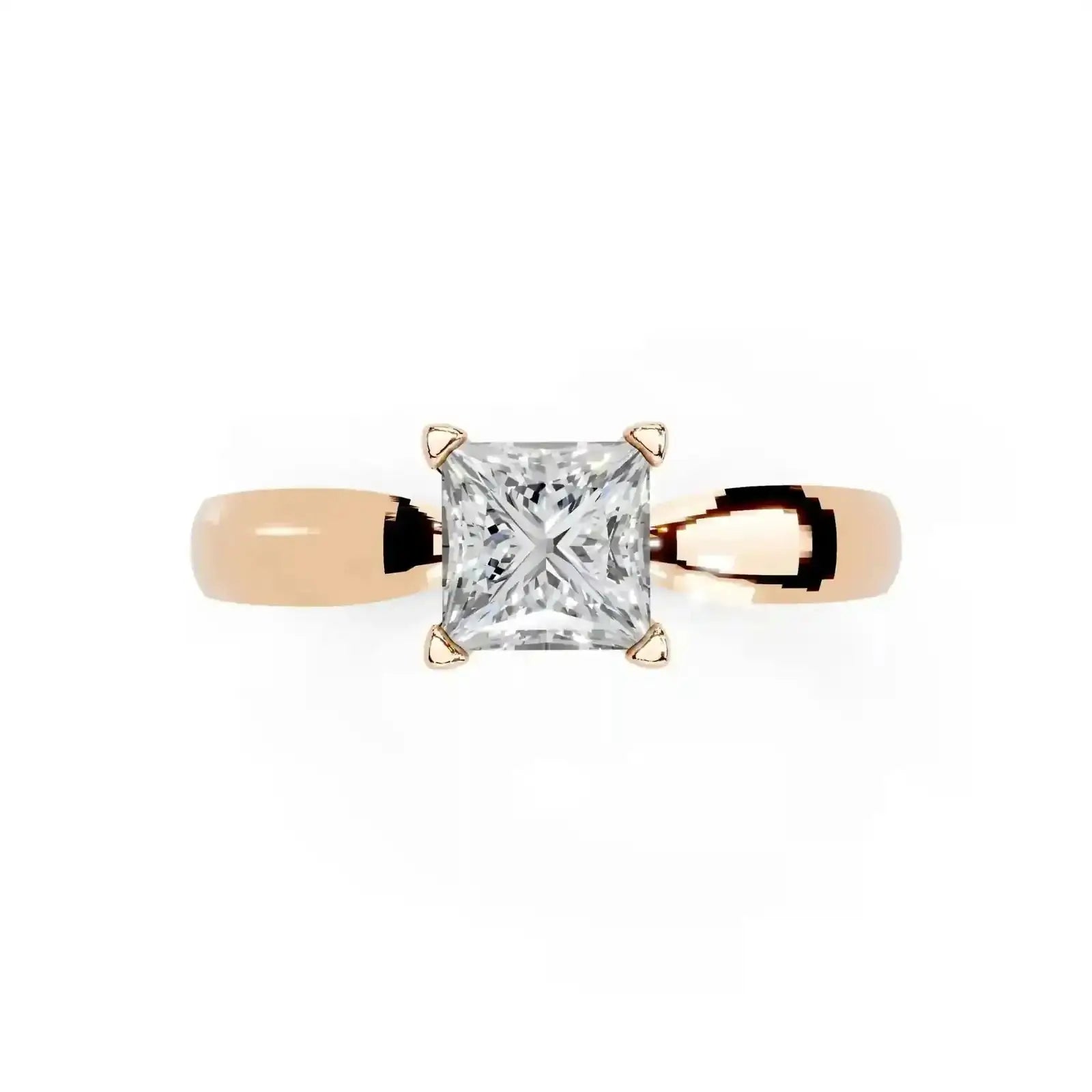 50 Cent Princess Cut Solitaire Ring