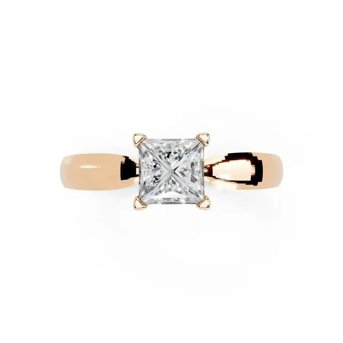 50 Cent Princess Cut Solitaire Ring