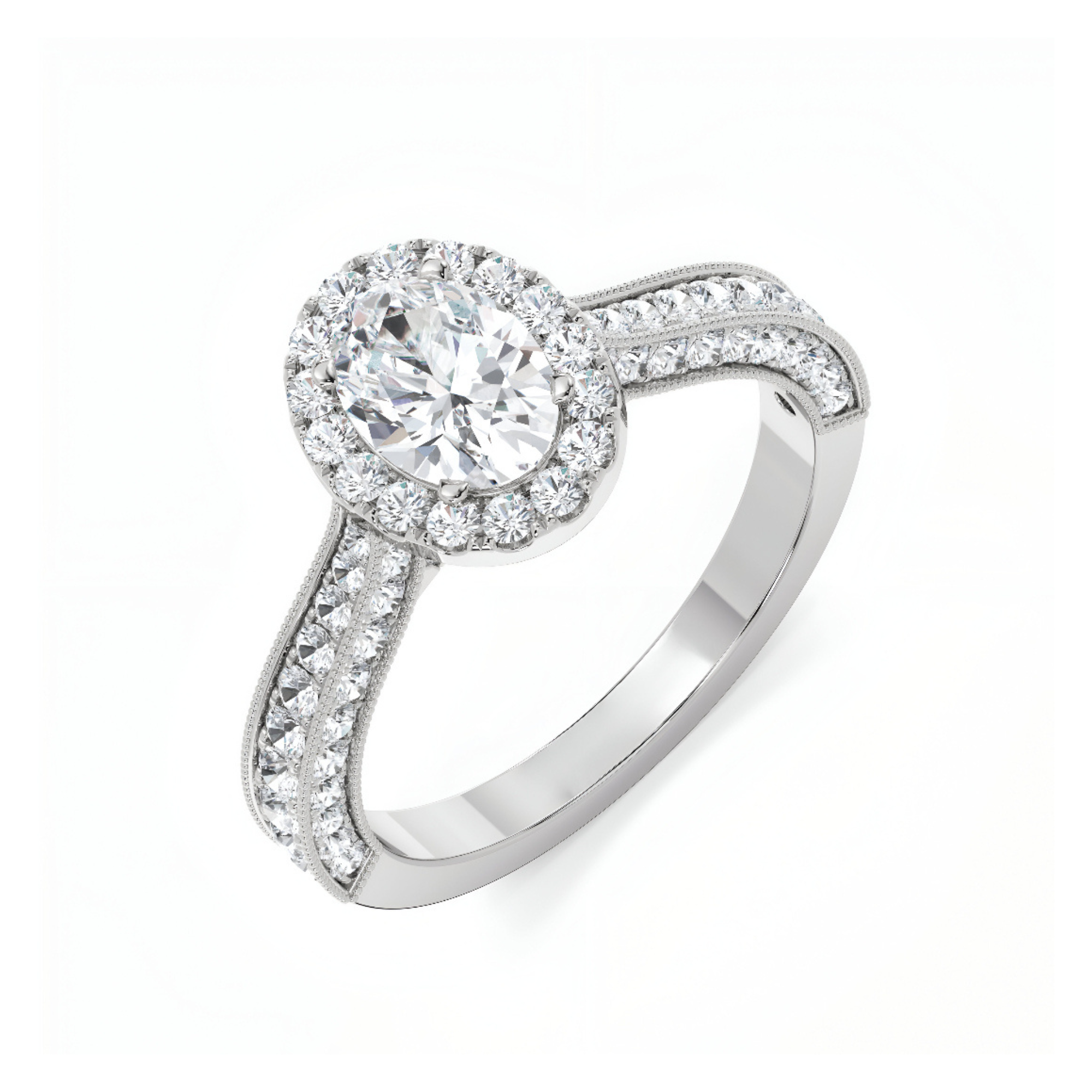 1 CT Victorian Oval Diamond Ring