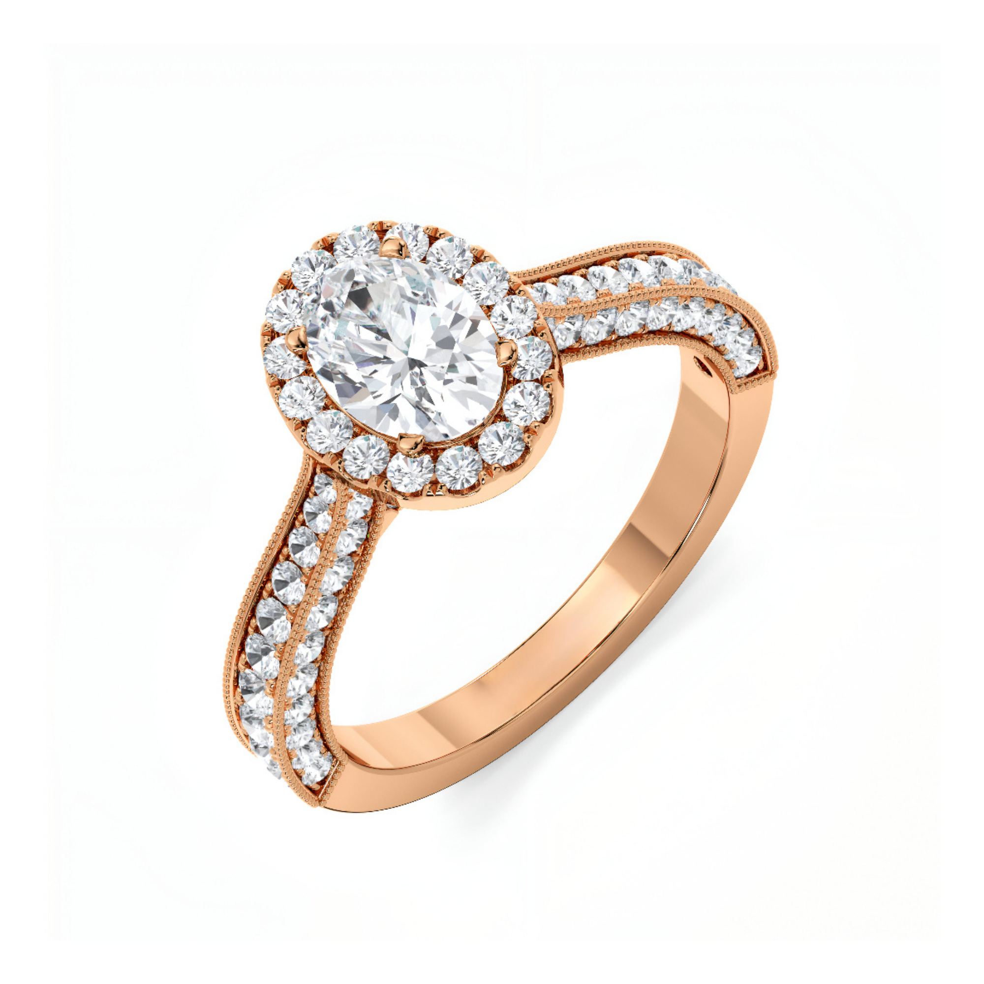 1 CT Victorian Oval Diamond Ring