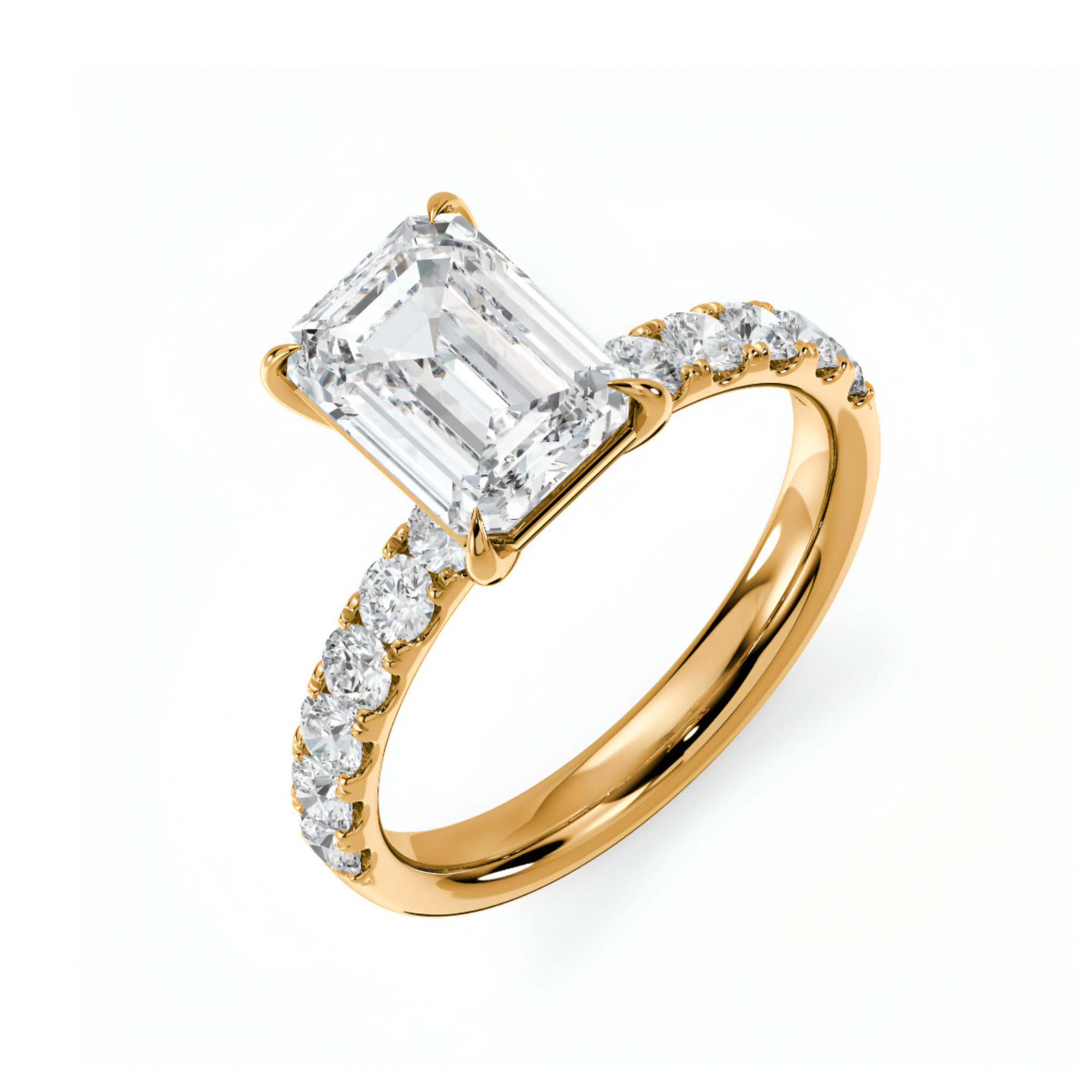 3 CT Zephyr Emerald  Cut Diamond Ring