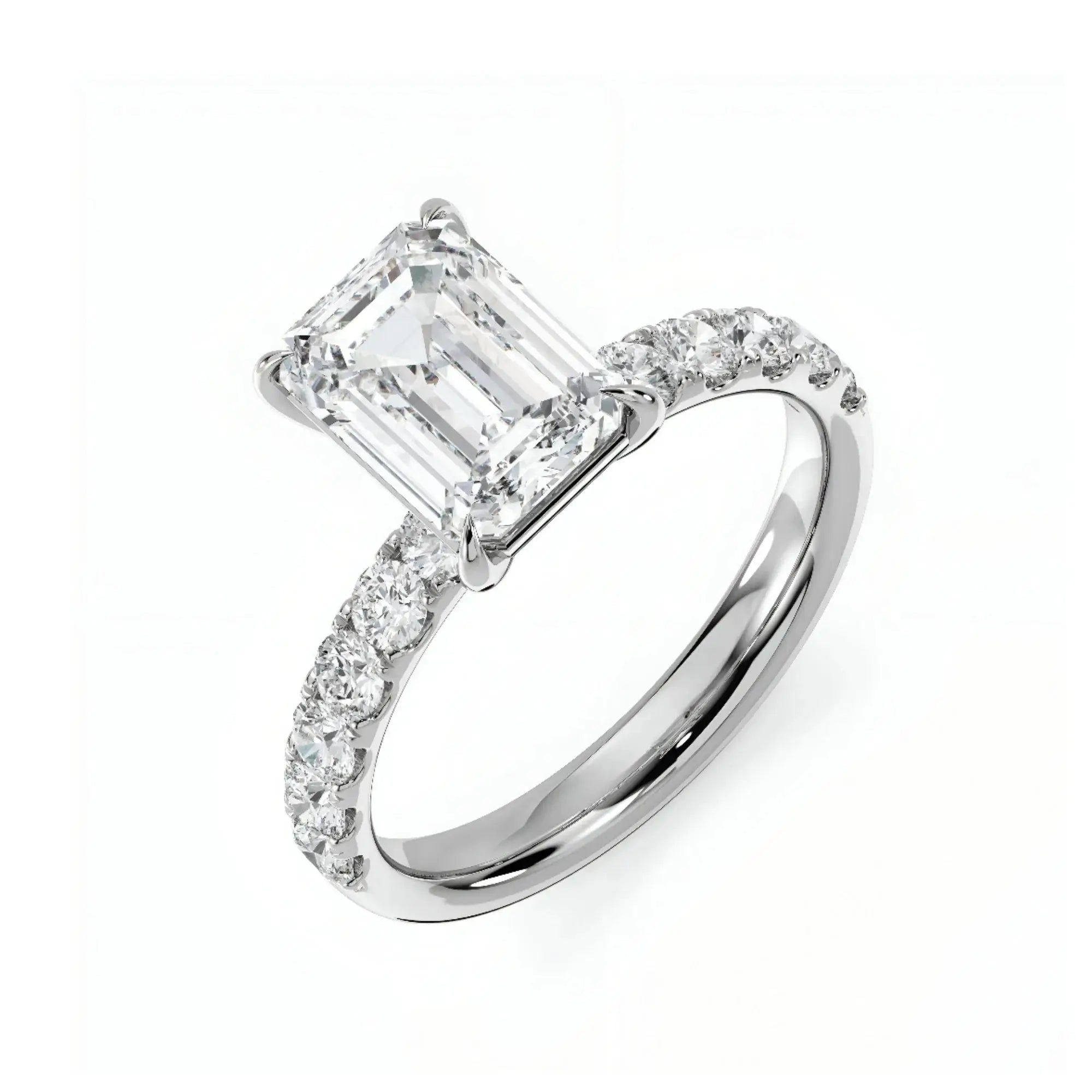 3 CT Zephyr Emerald  Cut Diamond Ring