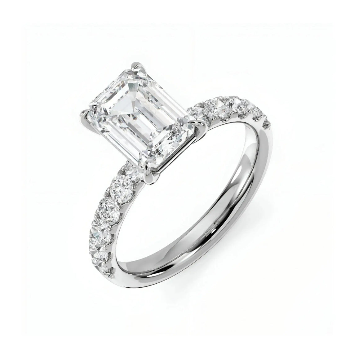 3 CT Zephyr Emerald  Cut Diamond Ring