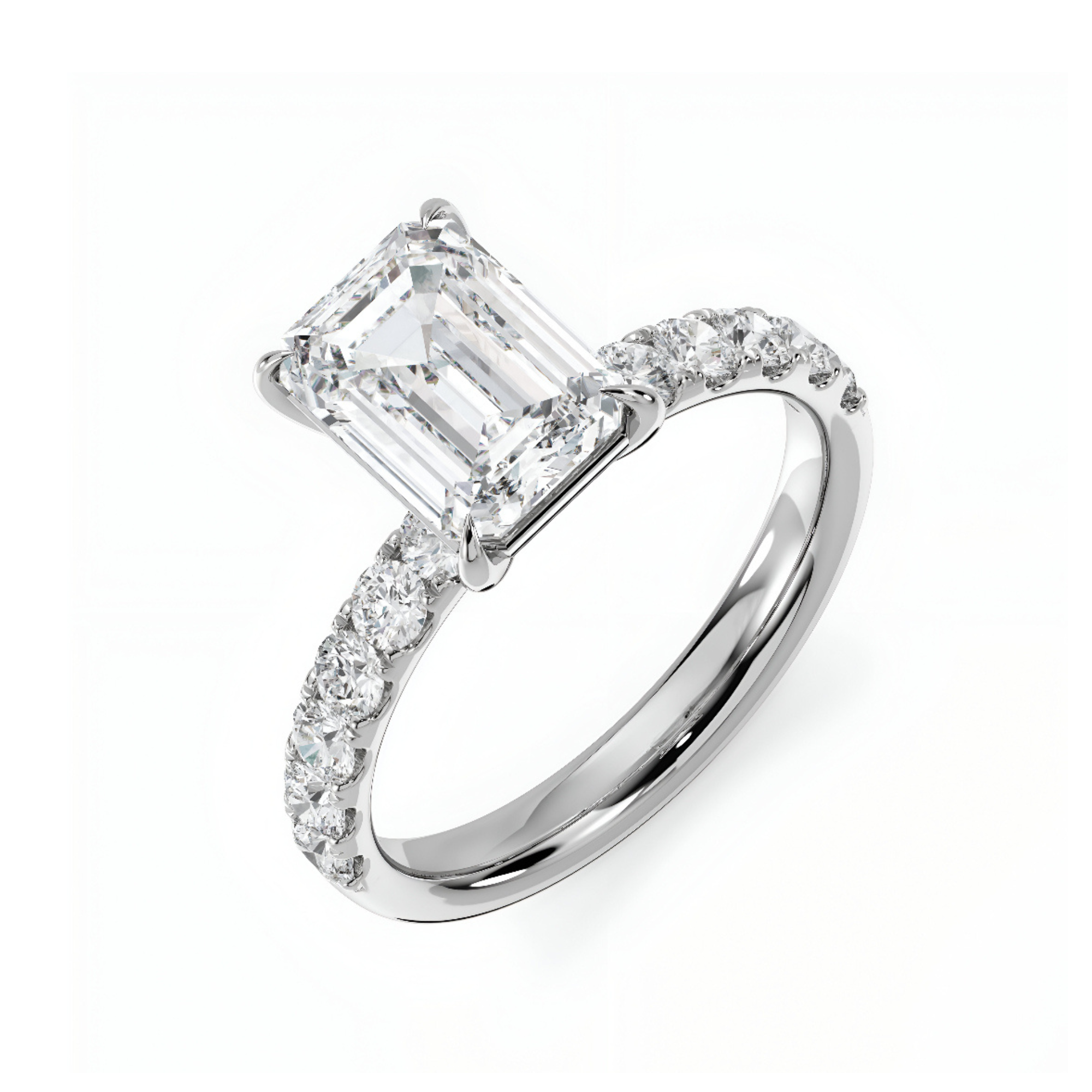 3 CT Zephyr Emerald  Cut Diamond Ring