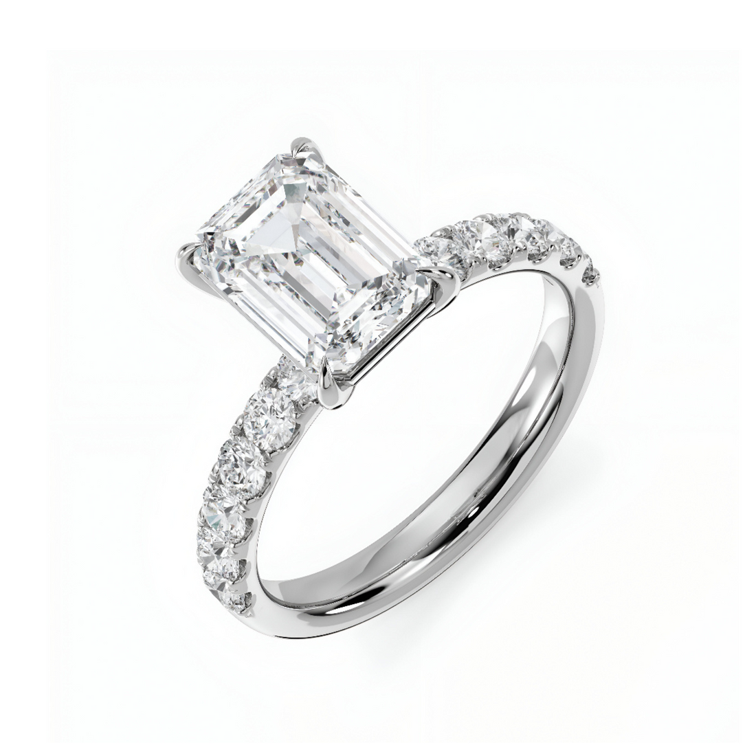 3 CT Zephyr Emerald  Cut Diamond Ring