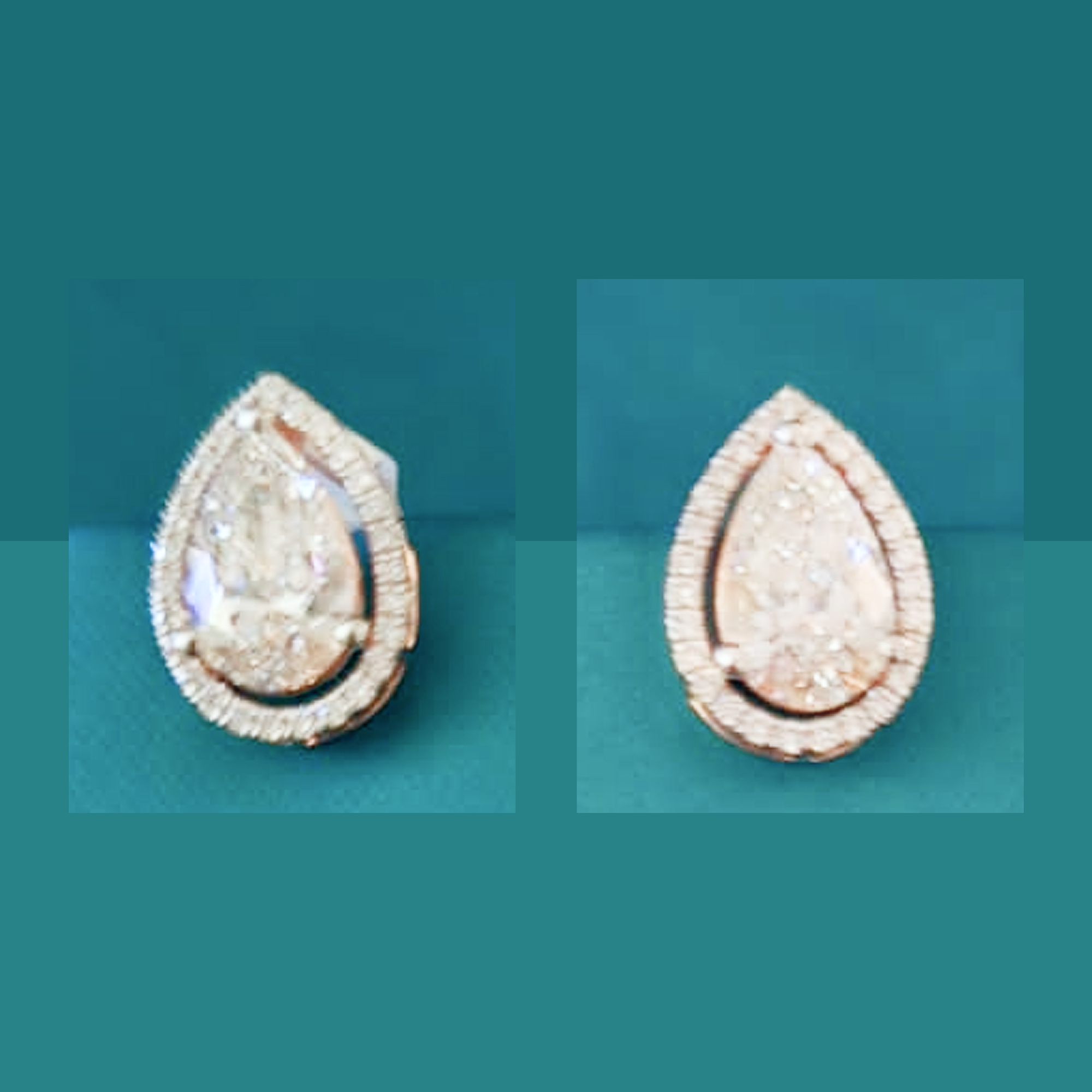 3 Carat Kimberly Pear Solitaire Studs