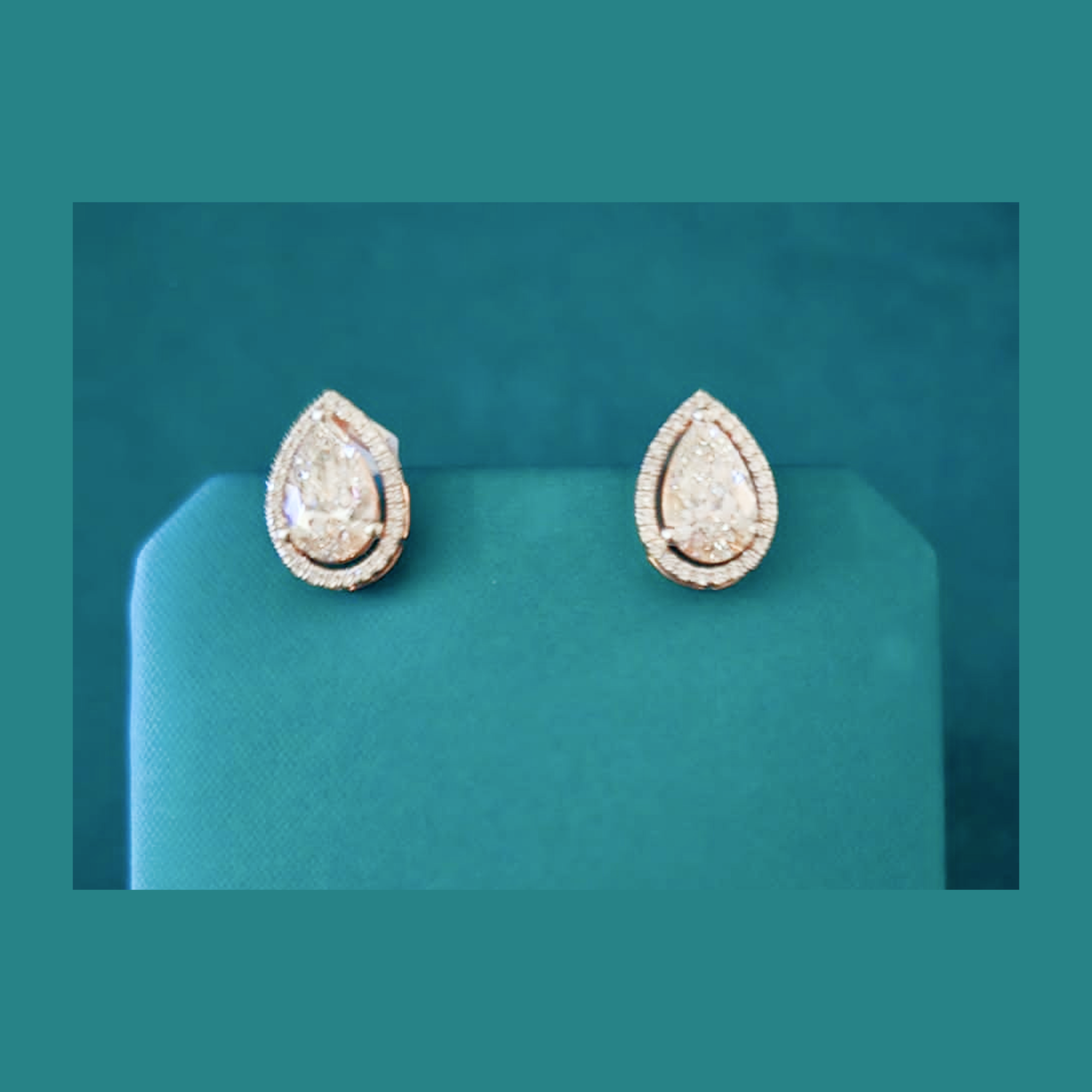 3 Carat Kimberly Pear Solitaire Studs