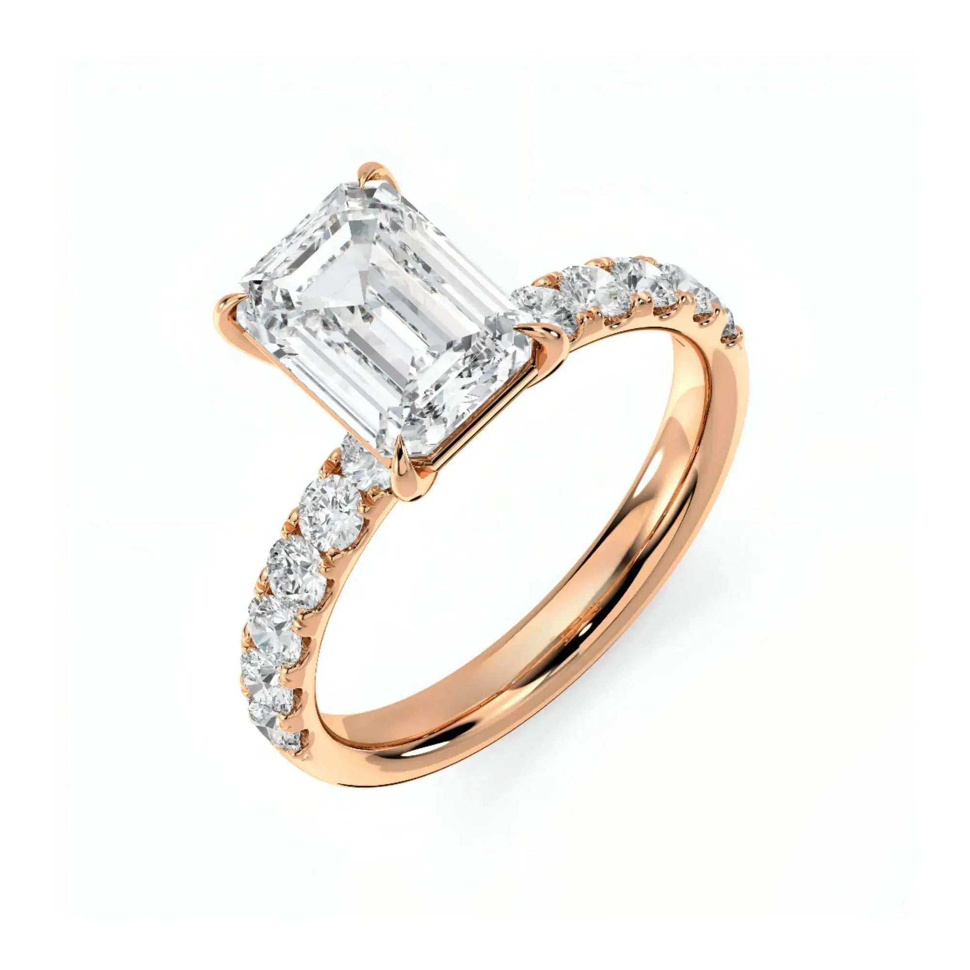 3 CT Zephyr Emerald  Cut Diamond Ring