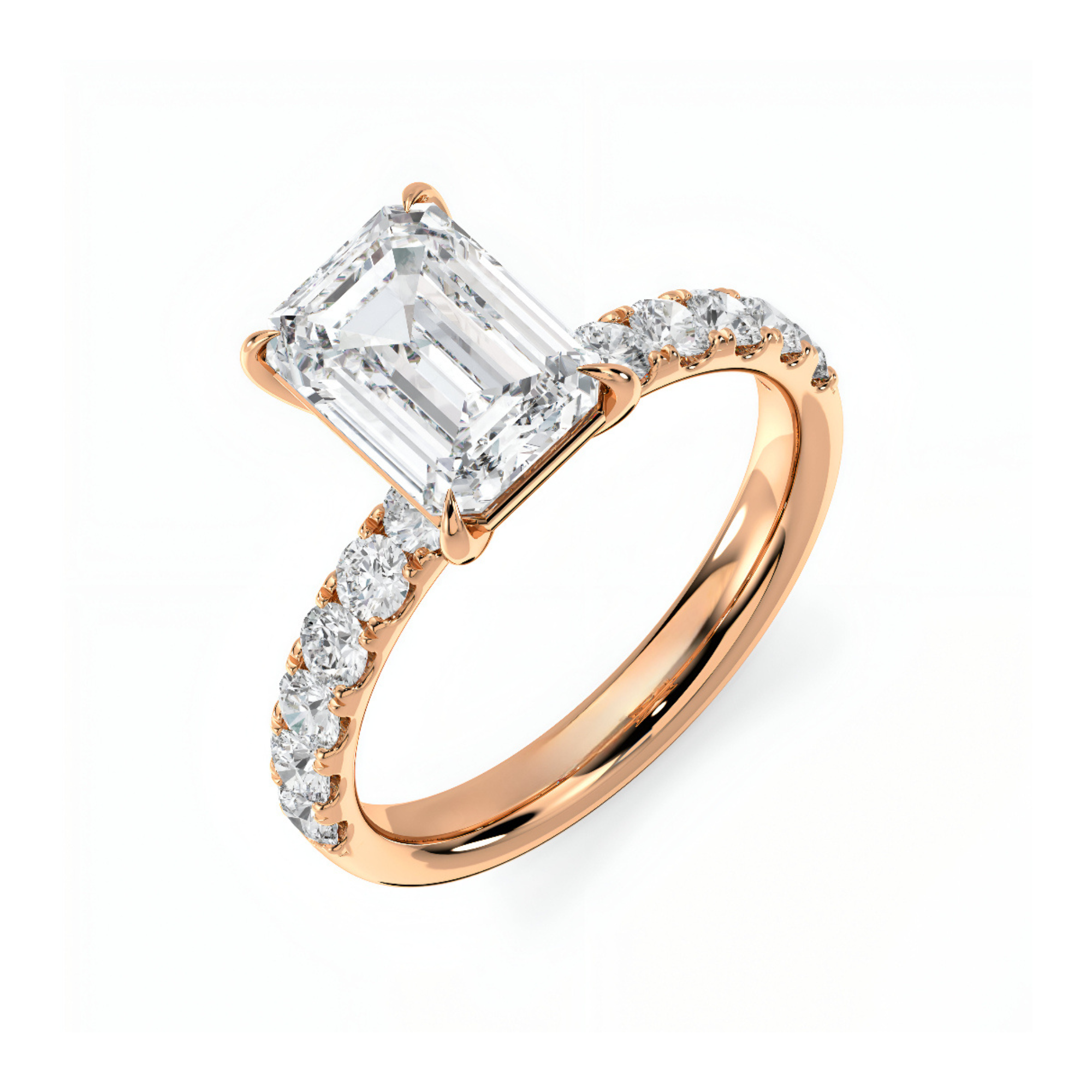 3 CT Zephyr Emerald  Cut Diamond Ring