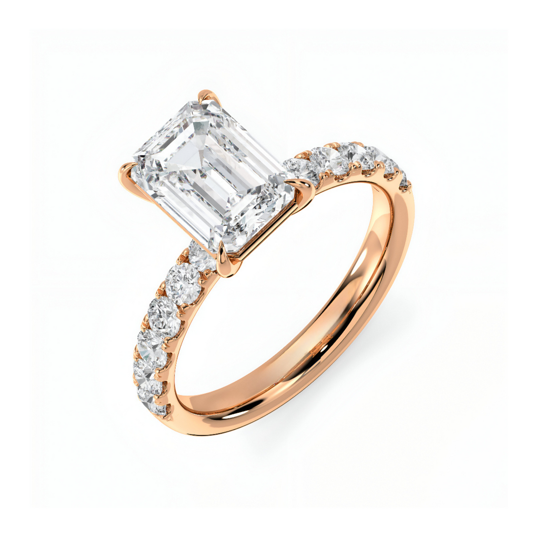 3 CT Zephyr Emerald  Cut Diamond Ring