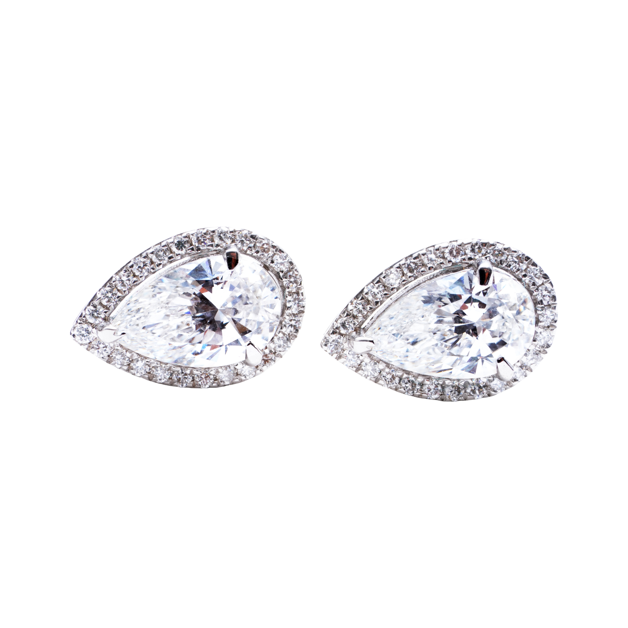 3 Carat Kimberly Pear Solitaire Studs