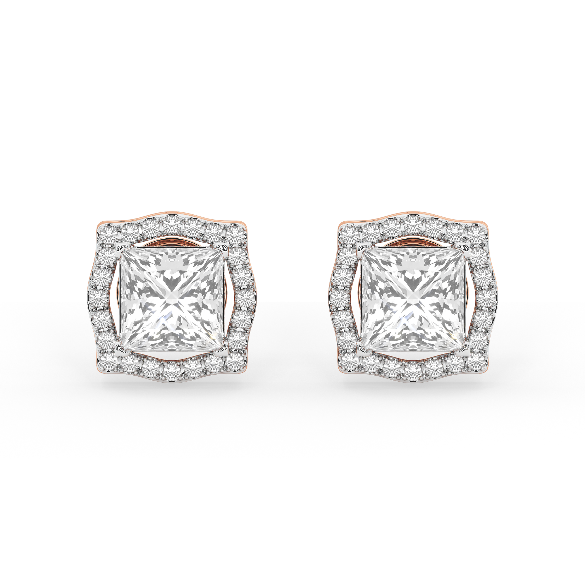 4.4 Carat Anastasia Princess Halo Studs