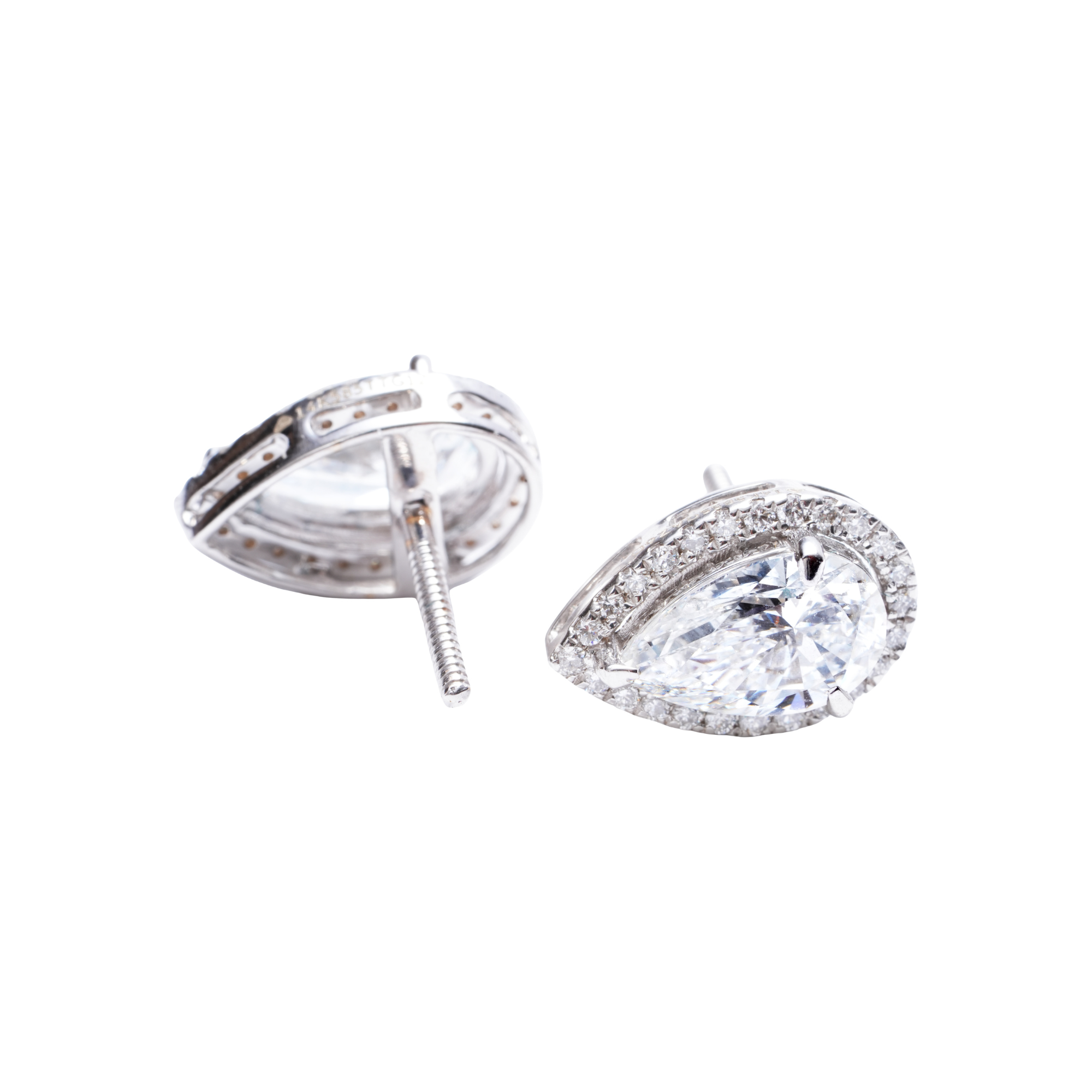 3 Carat Kimberly Pear Solitaire Studs