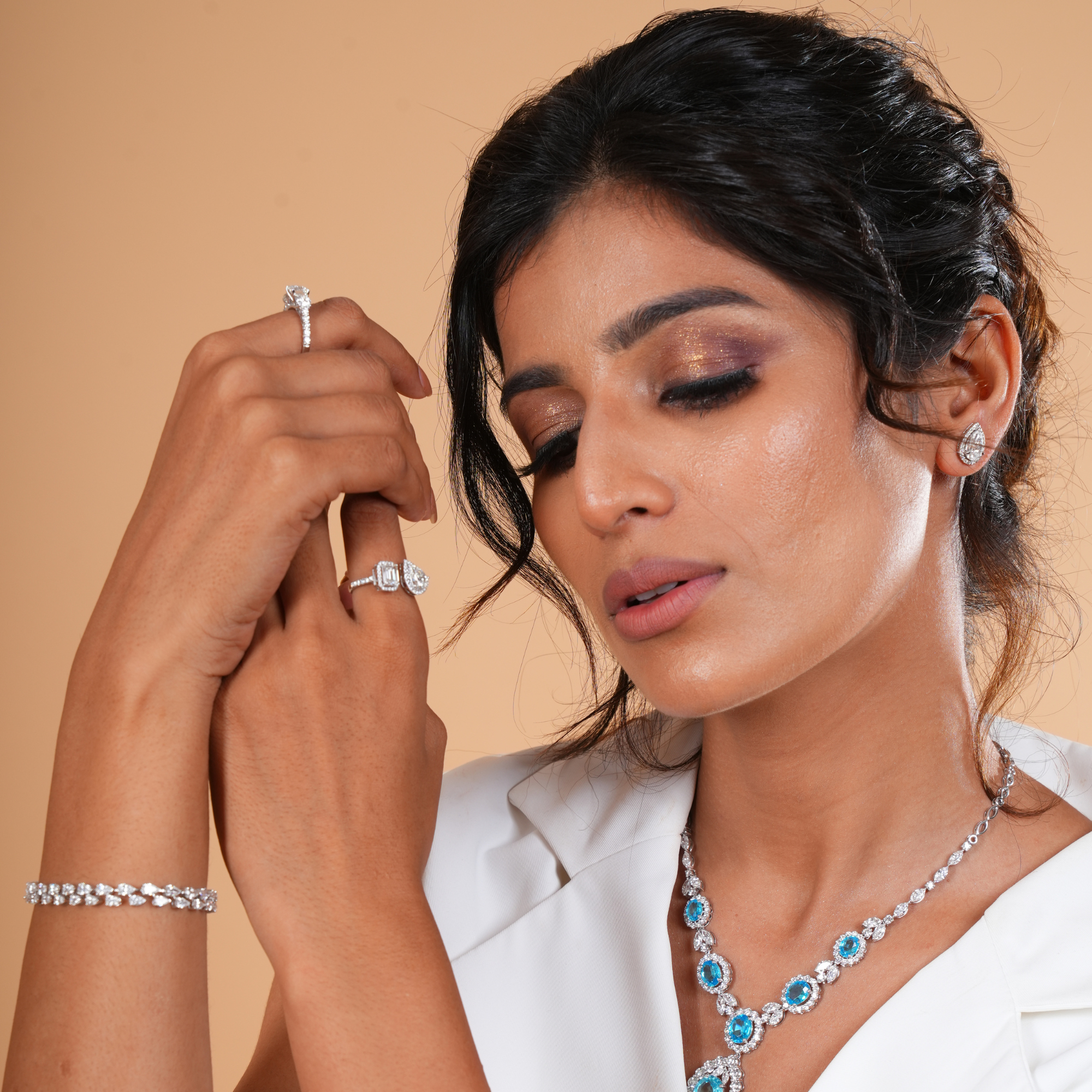 3 Carat Kimberly Pear Solitaire Studs