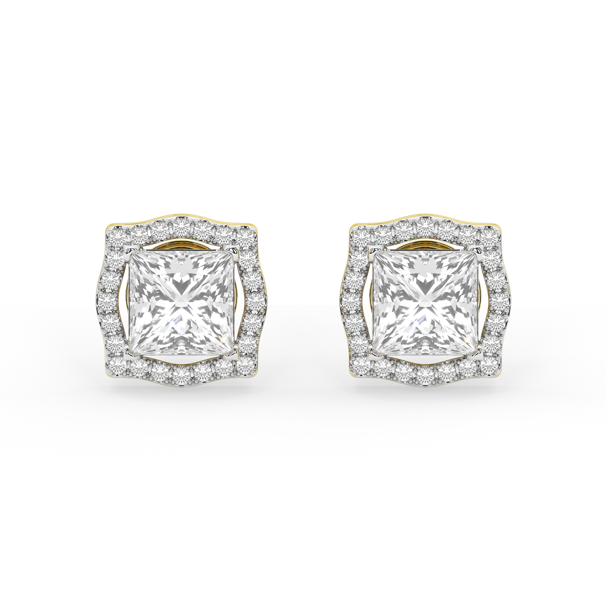 4.4 Carat Anastasia Princess Halo Studs