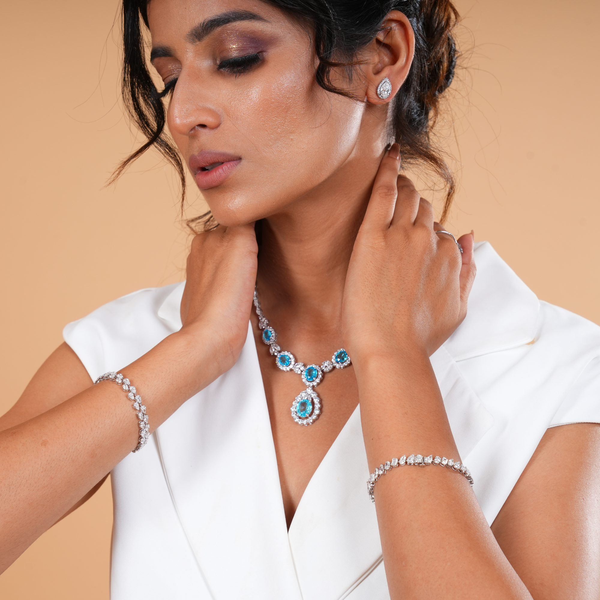 3 Carat Kimberly Pear Solitaire Studs