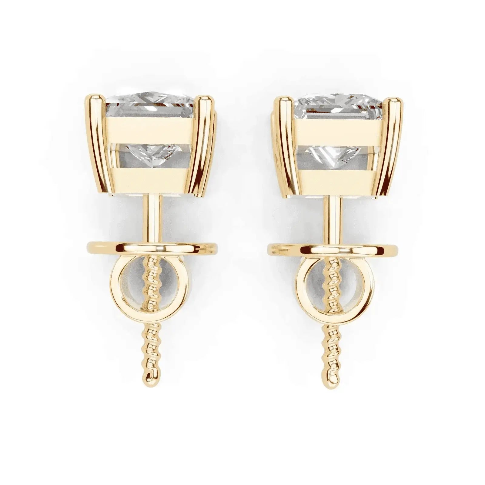 2.8 Carat Patricia Princess Cut Solitaire Studs