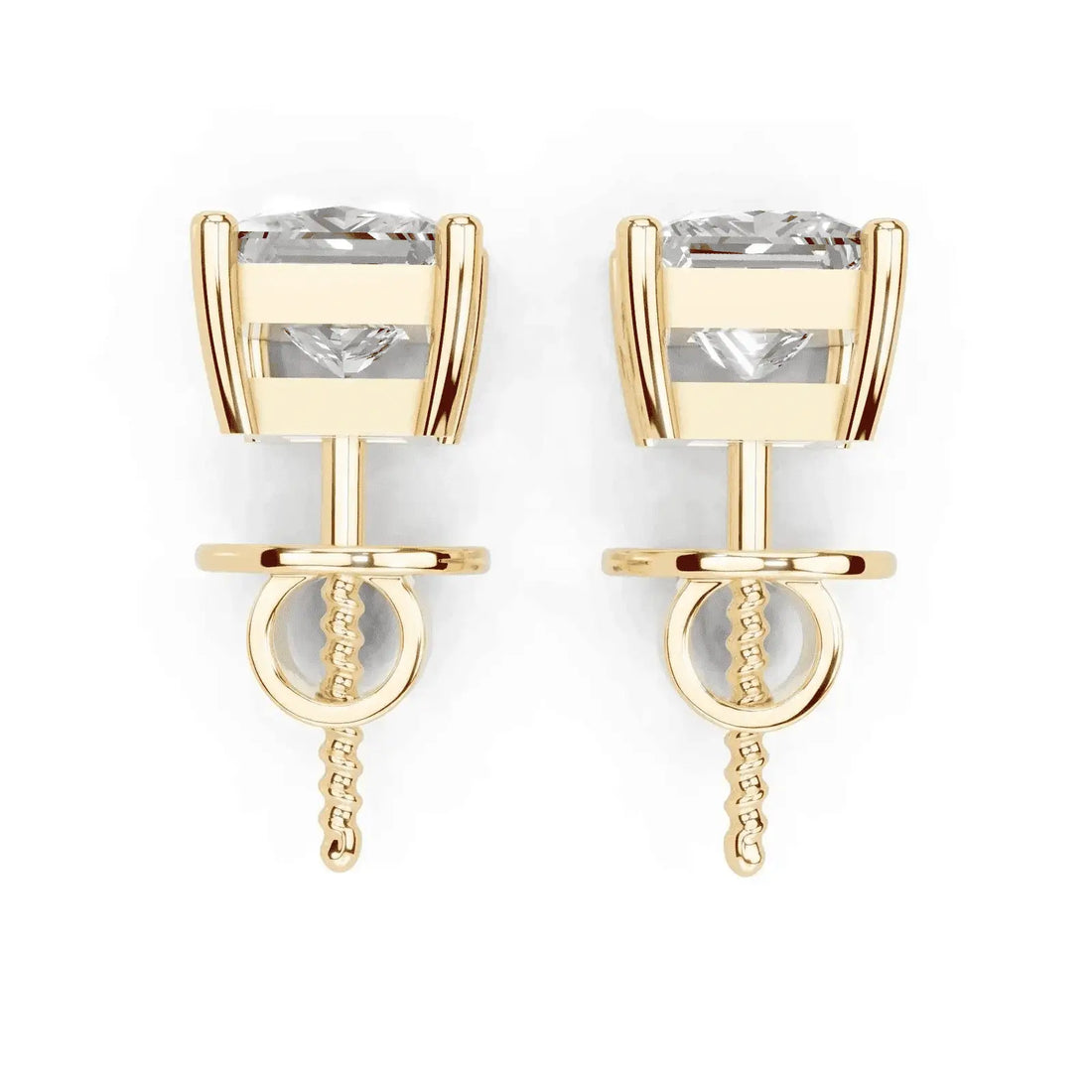 2.8 Carat Patricia Princess Cut Solitaire Studs