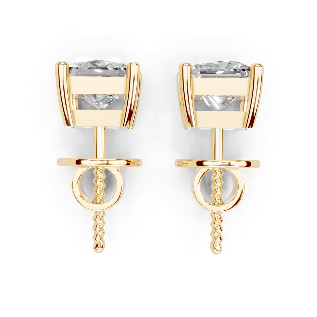 Patricia Princess Cut Diamond Studs
