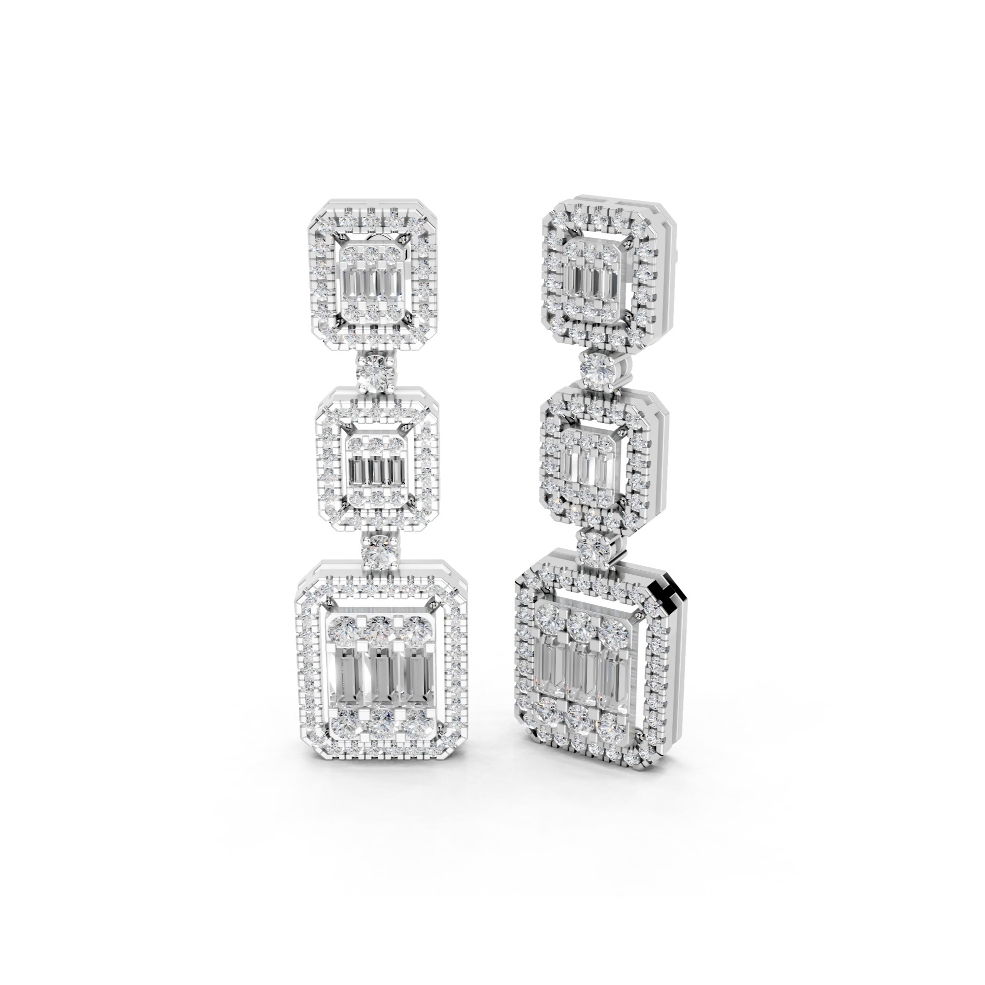 Timeless Brilliance: 3.8 Carat Diamond Danglers
