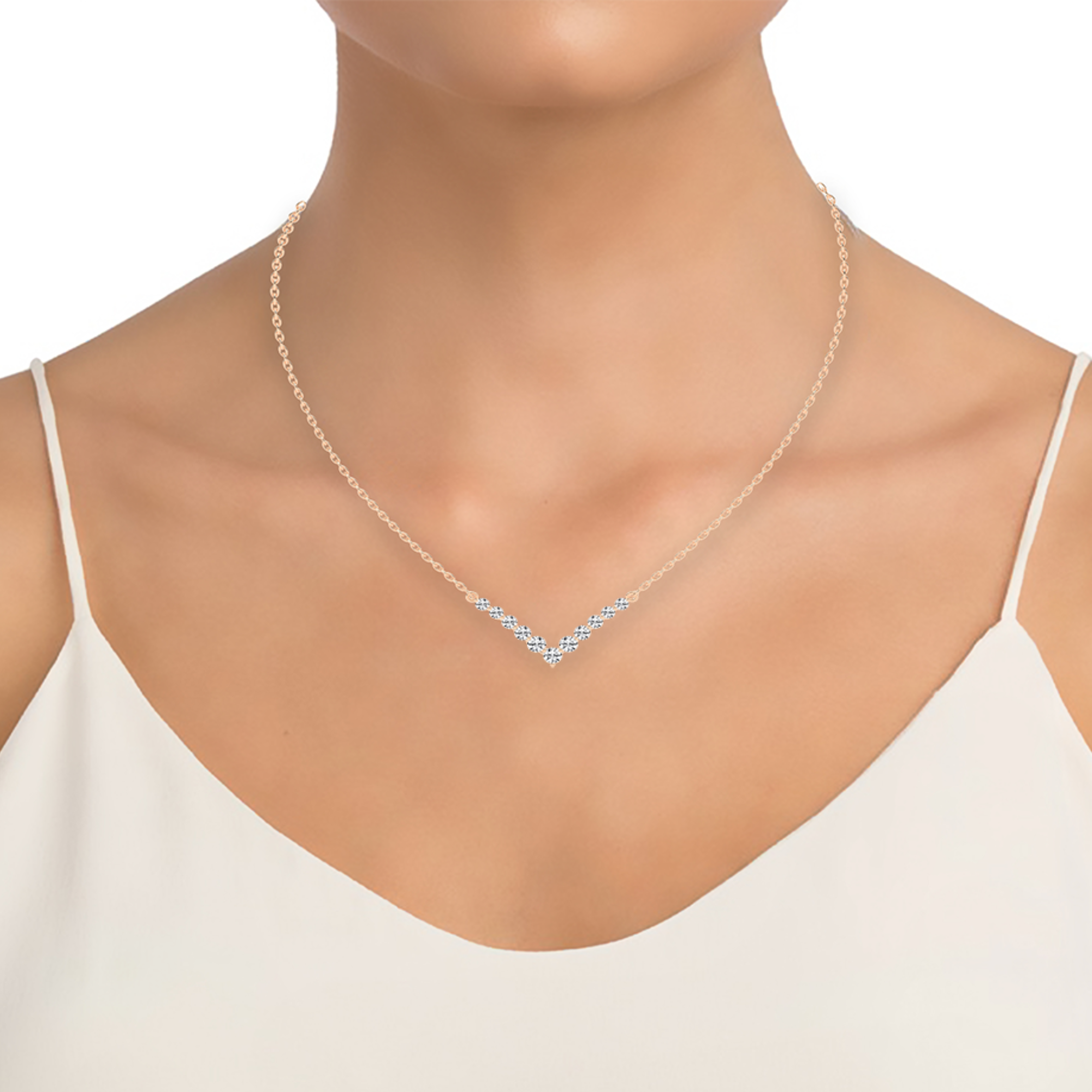 Velvet "V" Charm Diamond Pendant