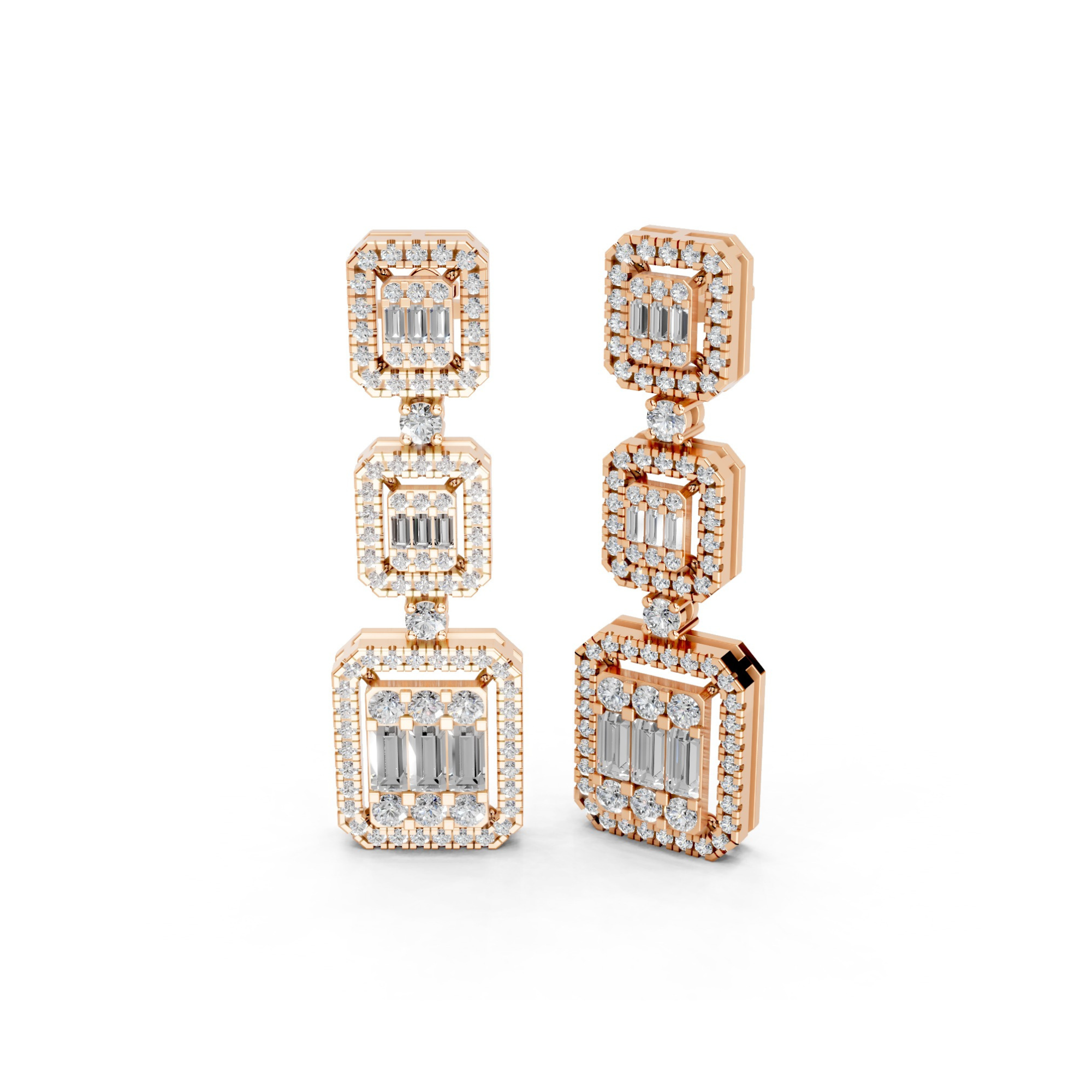 Timeless Brilliance: 3.8 Carat Diamond Danglers
