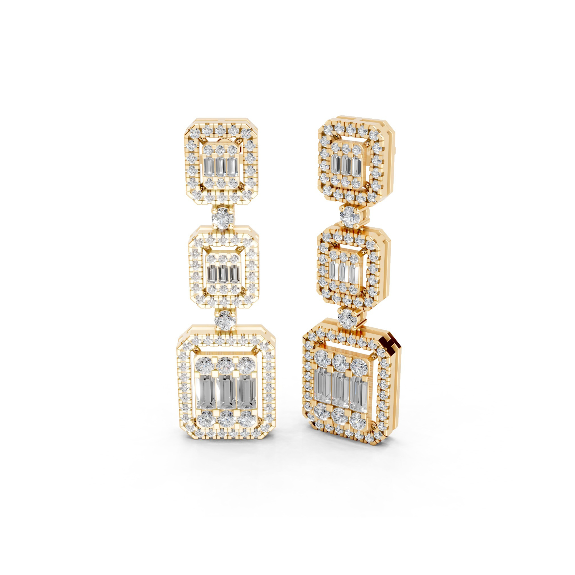 Timeless Brilliance: 3.8 Carat Diamond Danglers