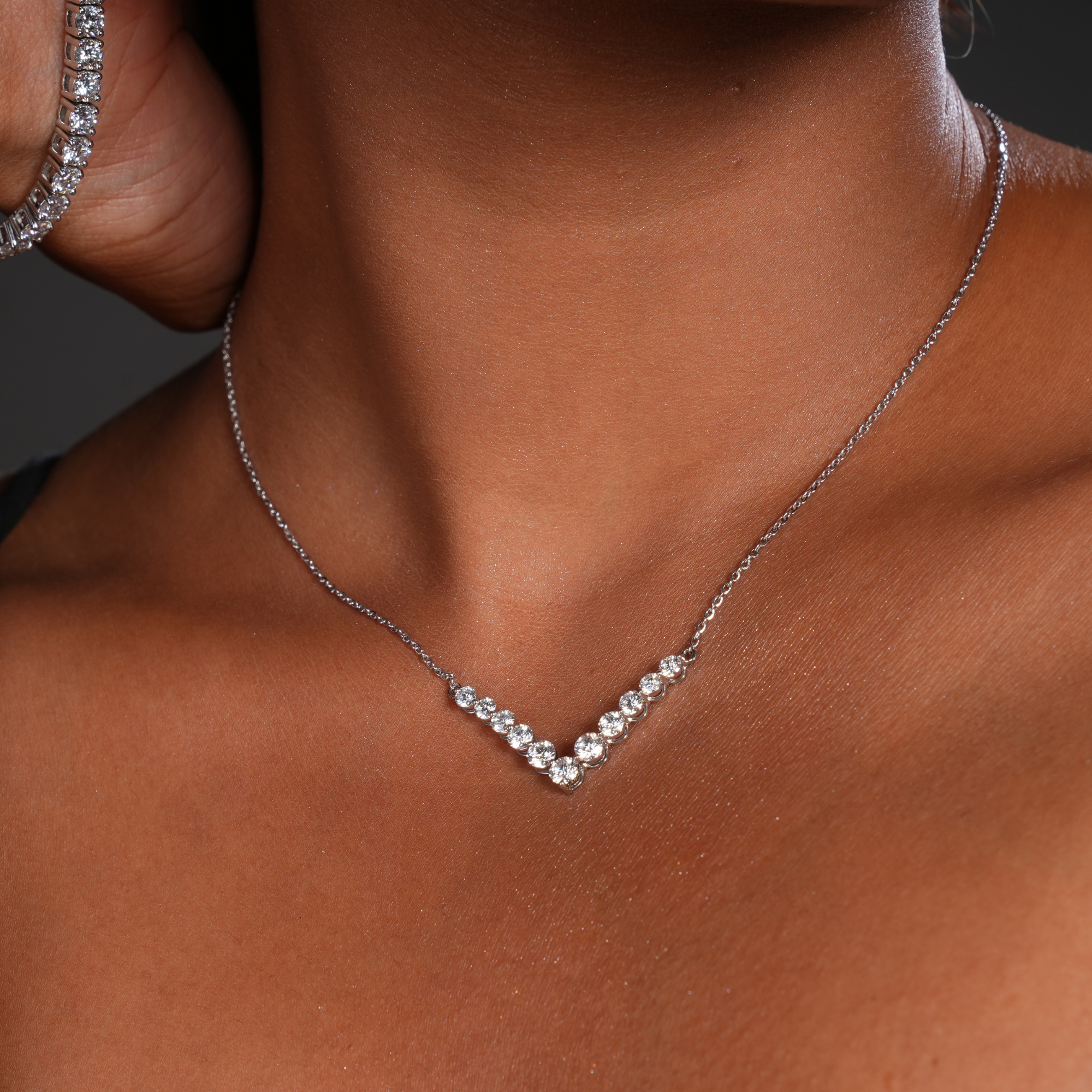 Velvet "V" Charm Diamond Pendant