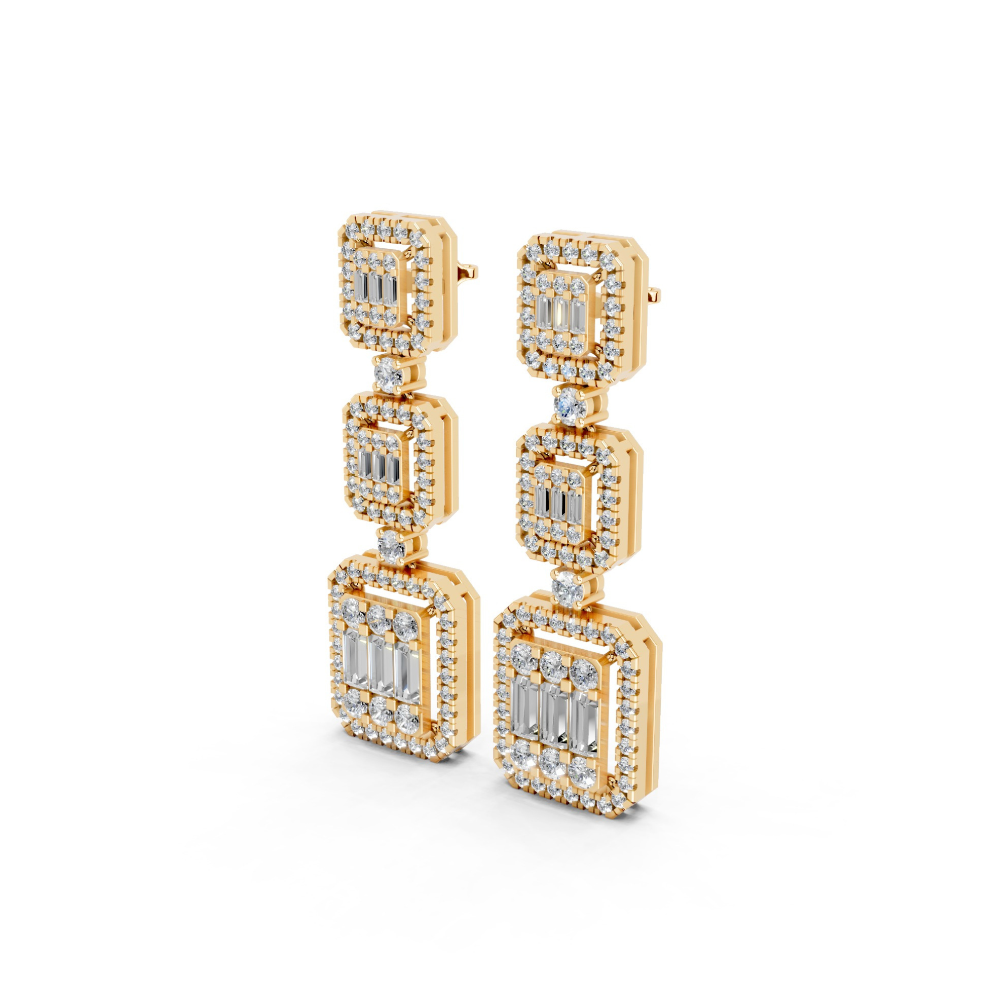 Timeless Brilliance: 3.8 Carat Diamond Danglers