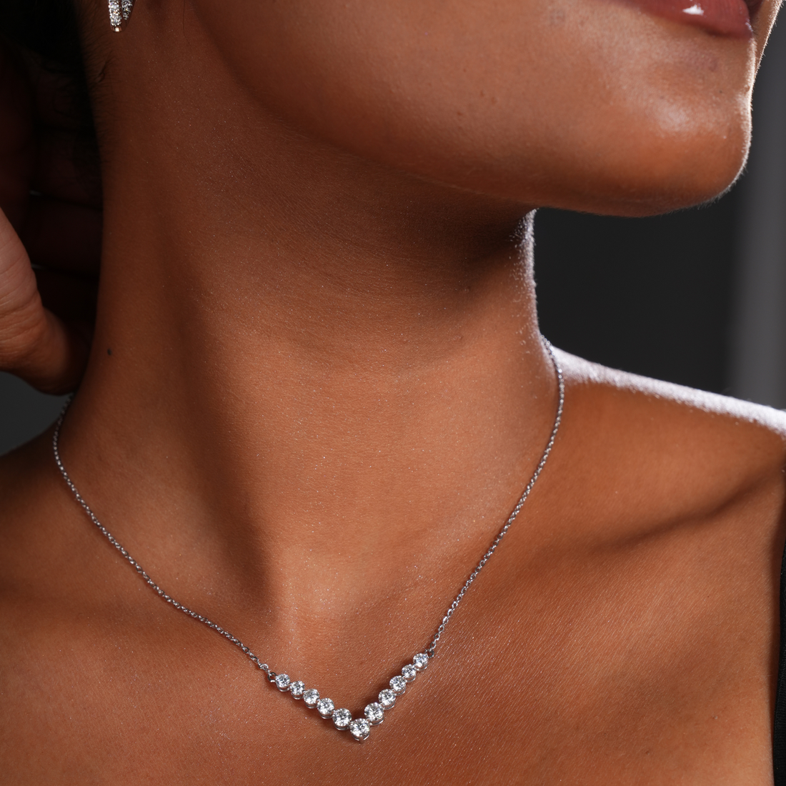 Velvet "V" Charm Diamond Pendant