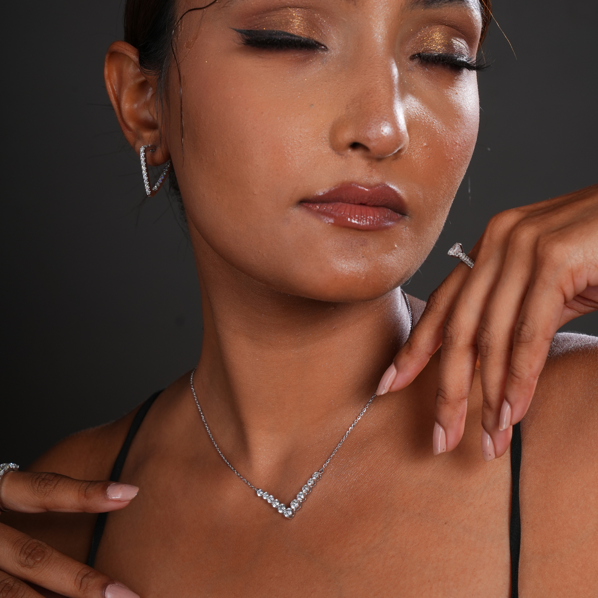 Velvet "V" Charm Diamond Pendant