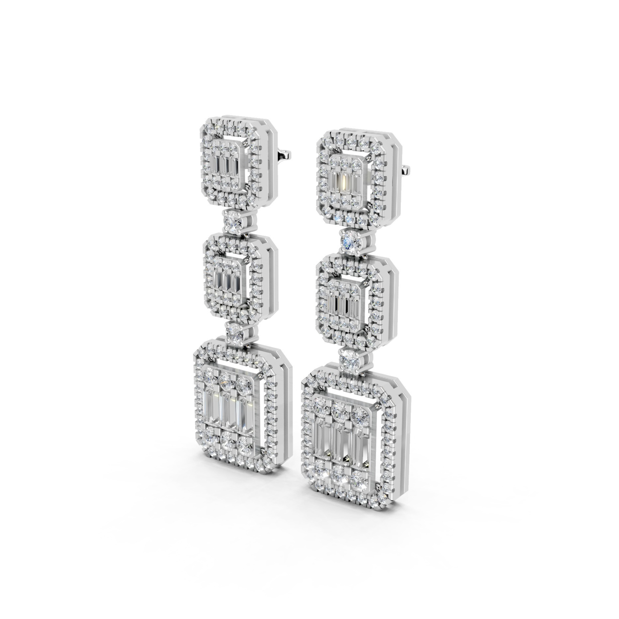 Timeless Brilliance: 3.8 Carat Diamond Danglers