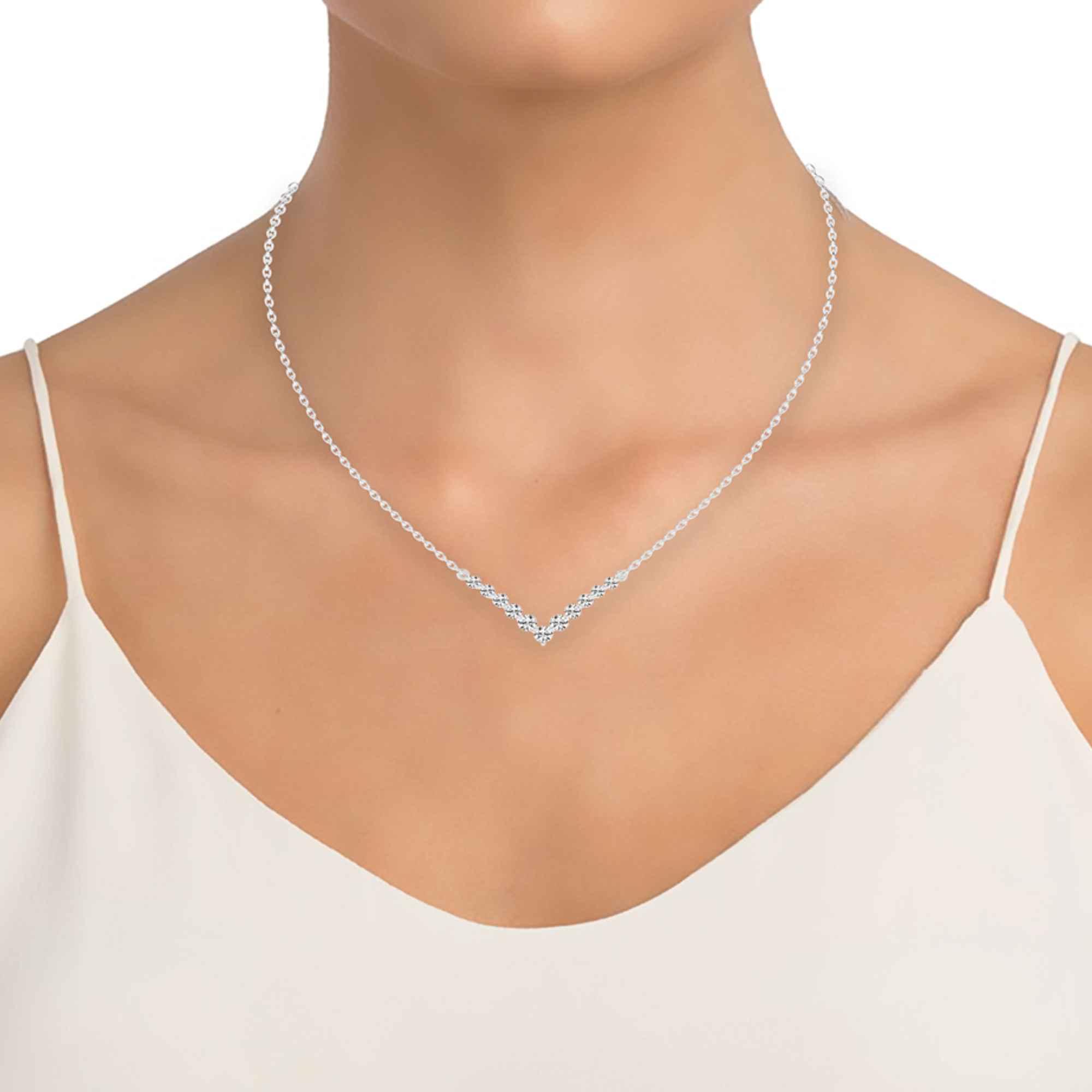 Velvet "V" Charm Diamond Pendant