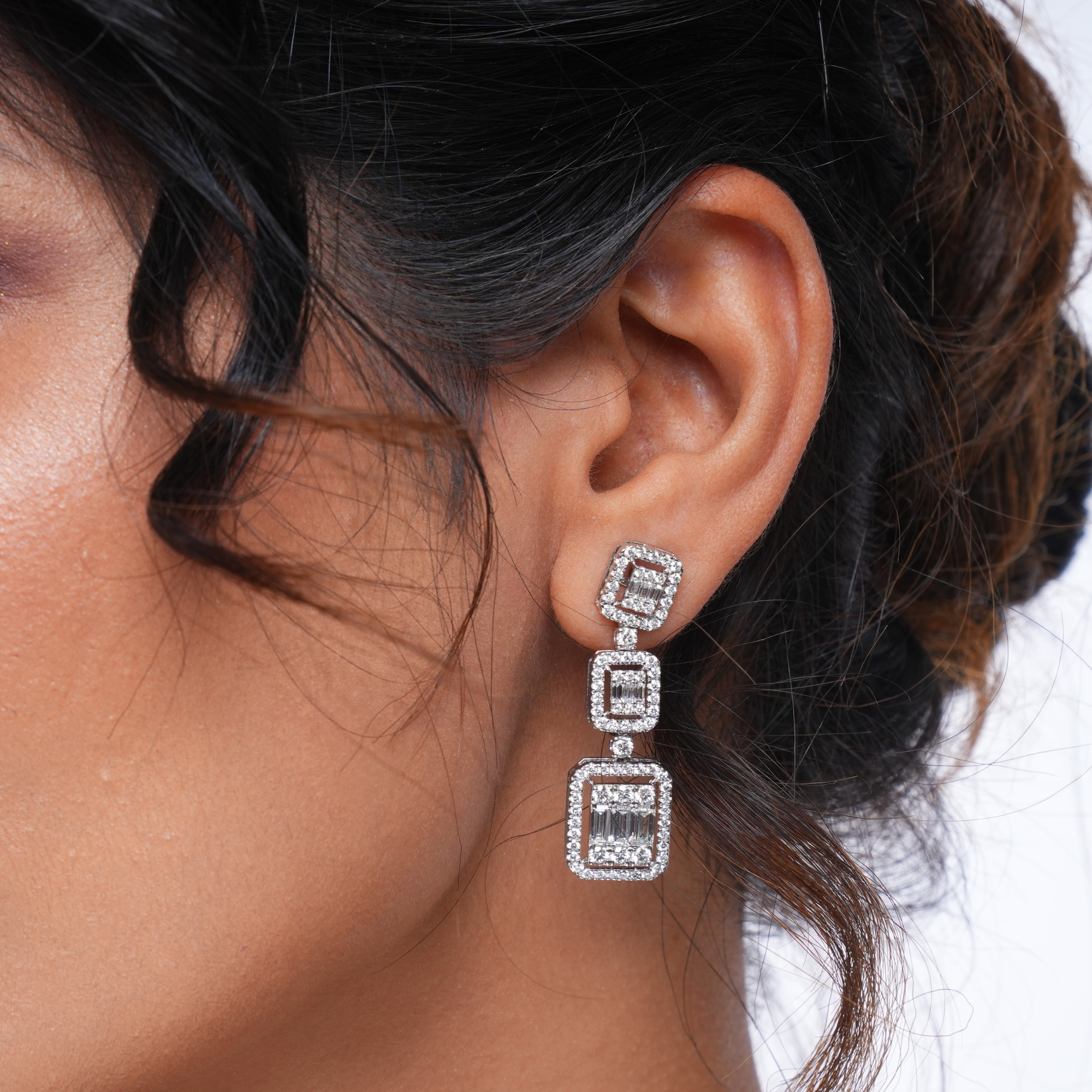 Timeless Brilliance: 3.8 Carat Diamond Danglers