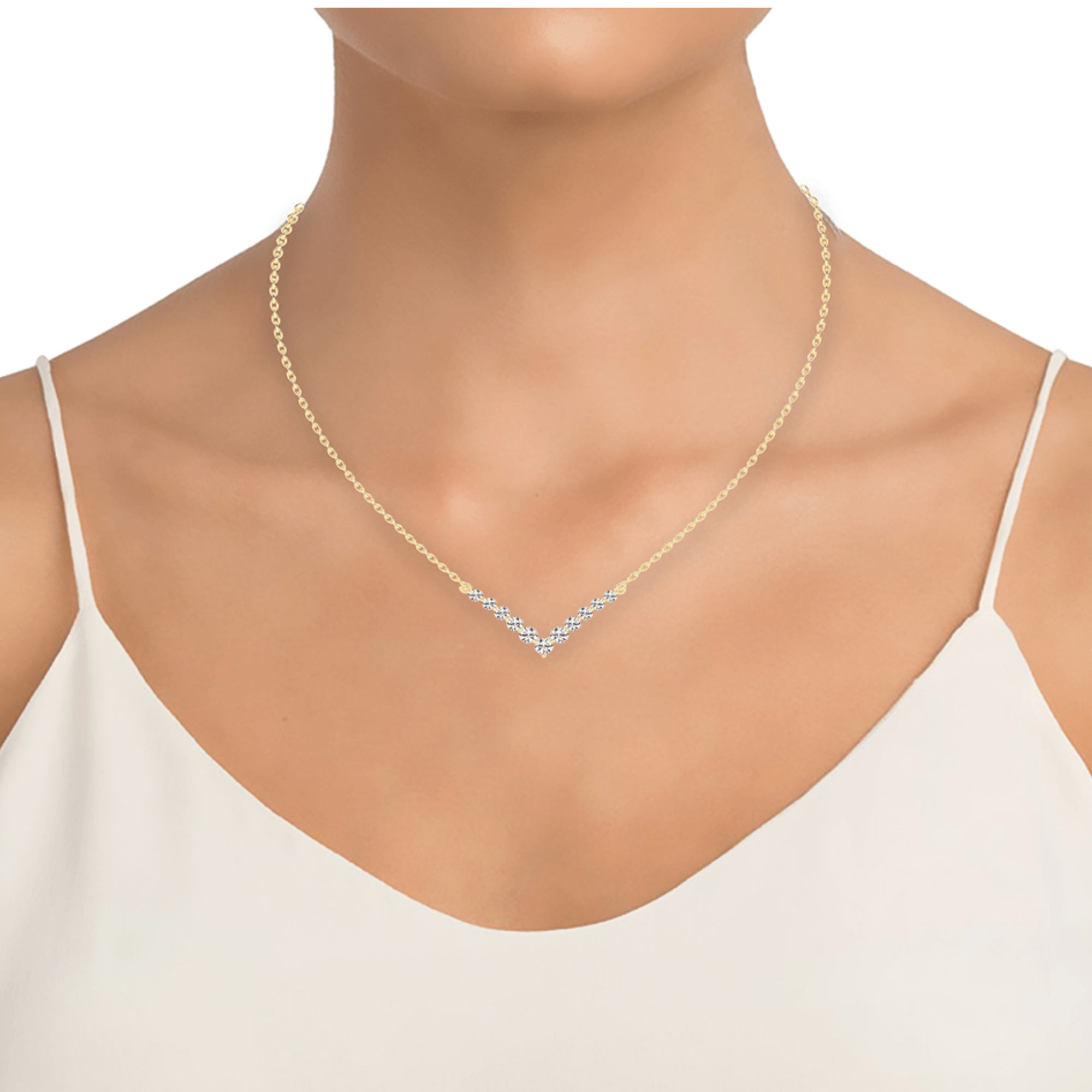 Velvet "V" Charm Diamond Pendant