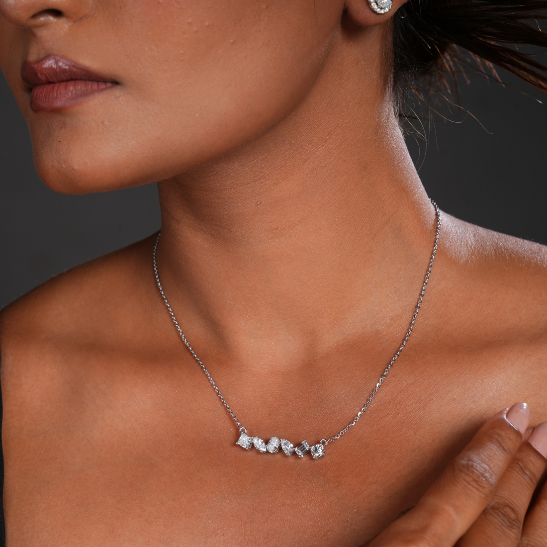 Graceful Quintet Diamond Pendant