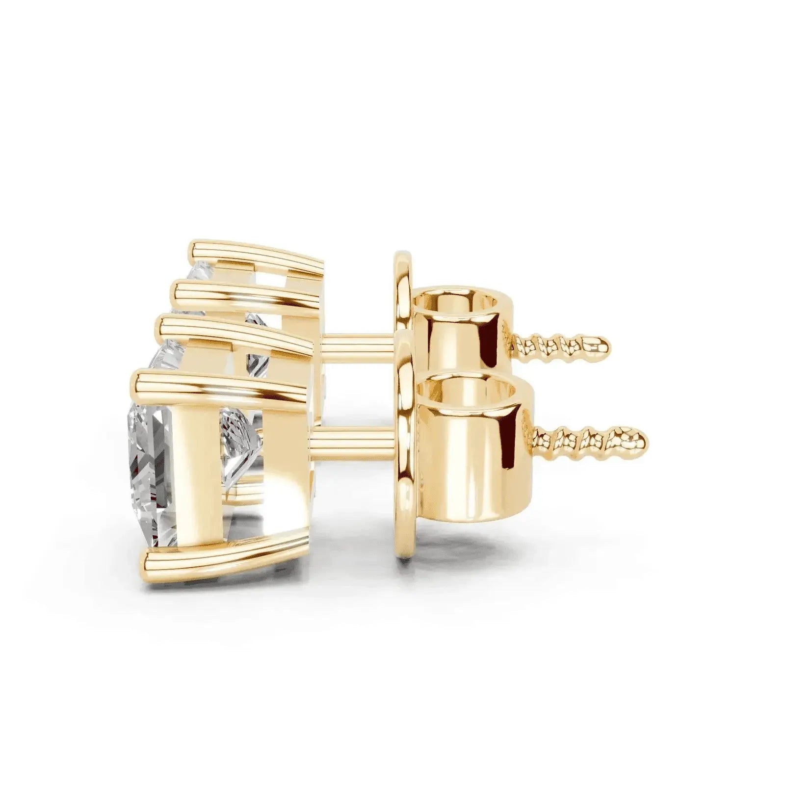 2.8 Carat Patricia Princess Cut Solitaire Studs