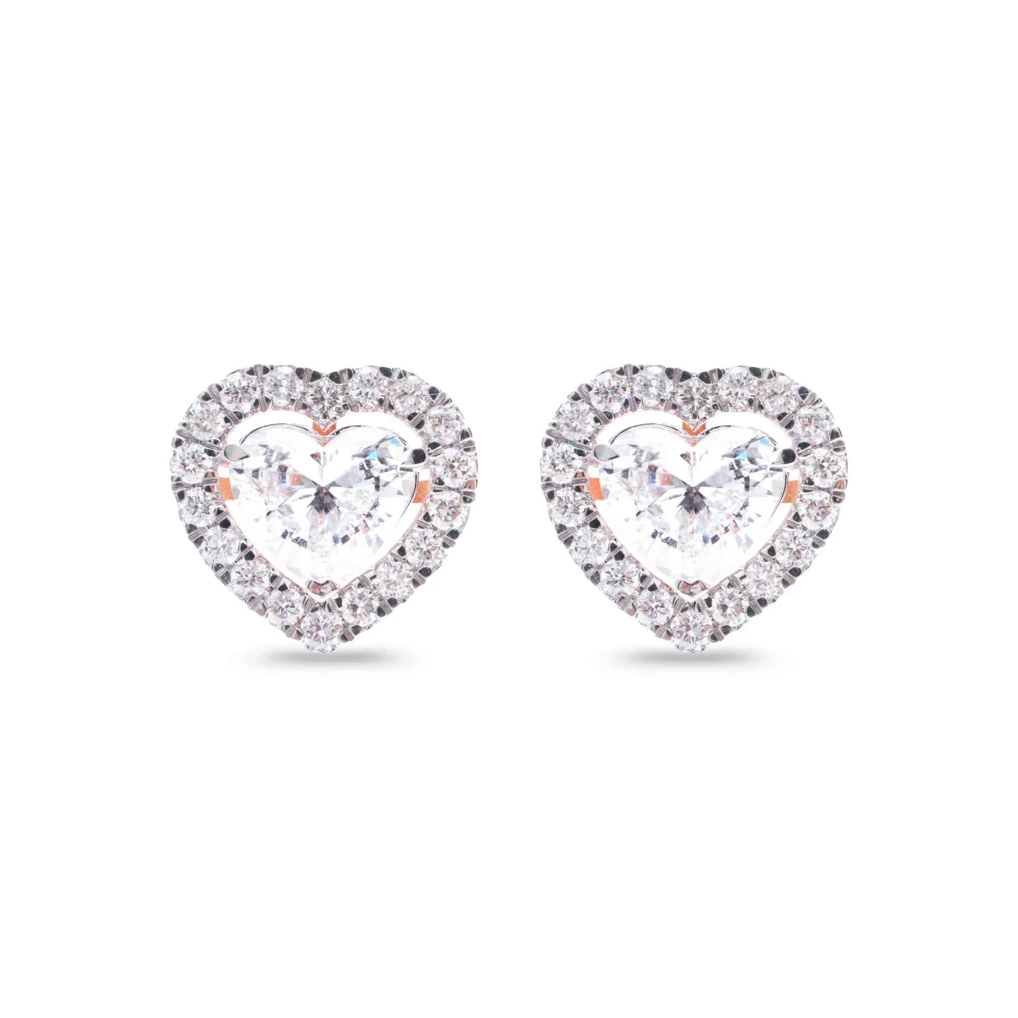 2 Carat Eugenie Heart Diamond Studs
