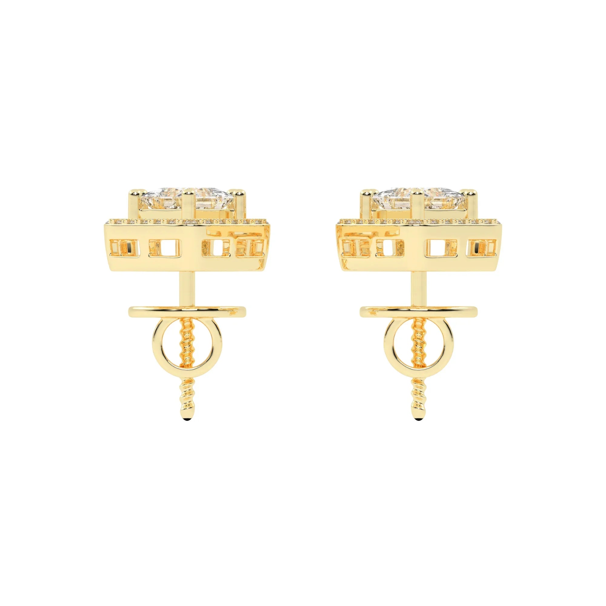 Passion Pair Princess Cut Diamond Earrings