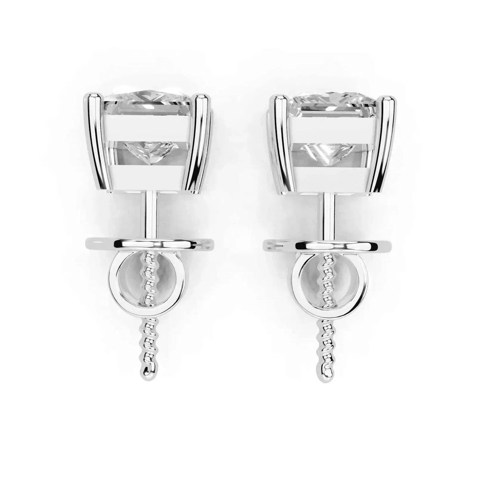2.8 Carat Patricia Princess Cut Solitaire Studs