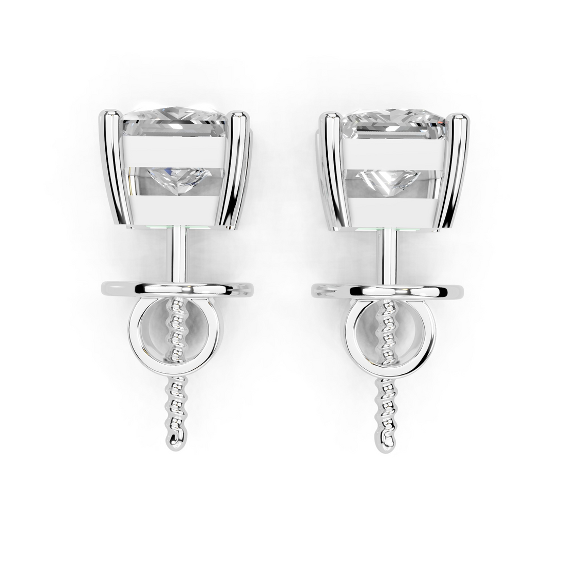 Patricia Princess Cut Diamond Studs