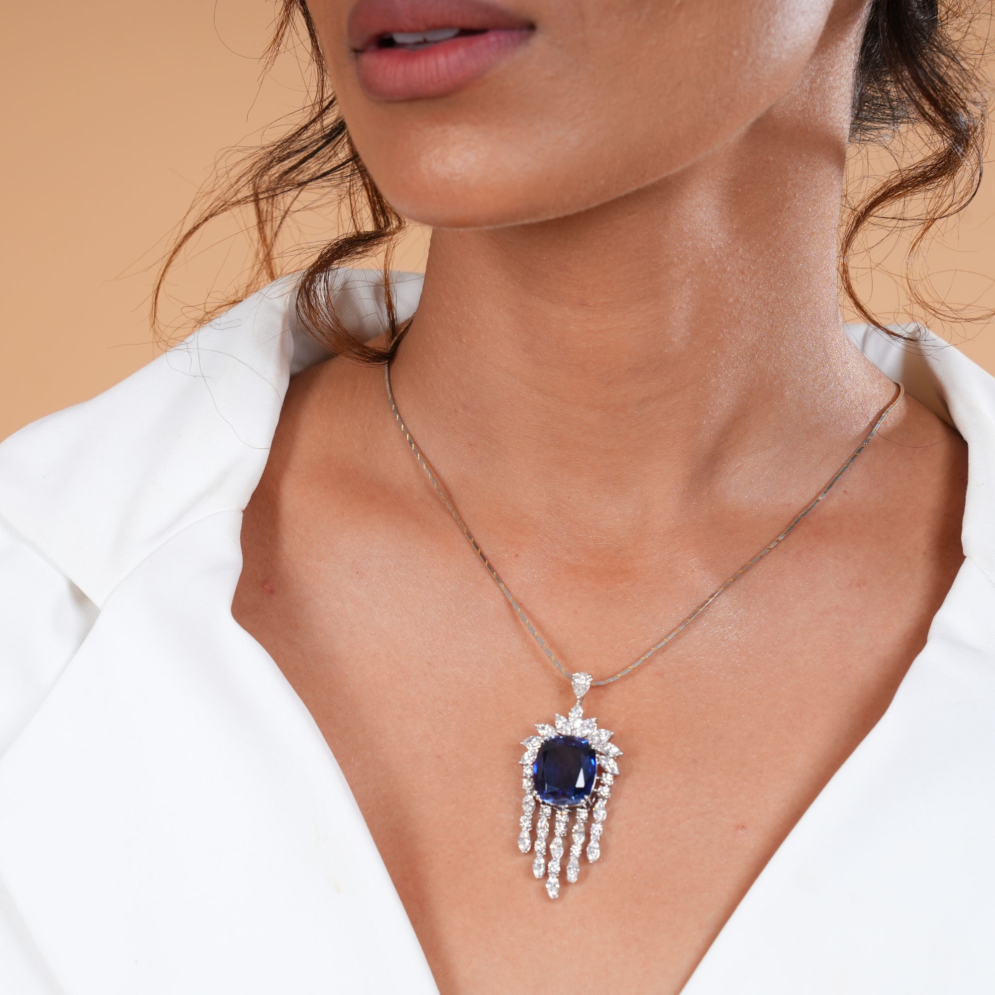 Blue Lagoon Ethereal Diamond Pendant