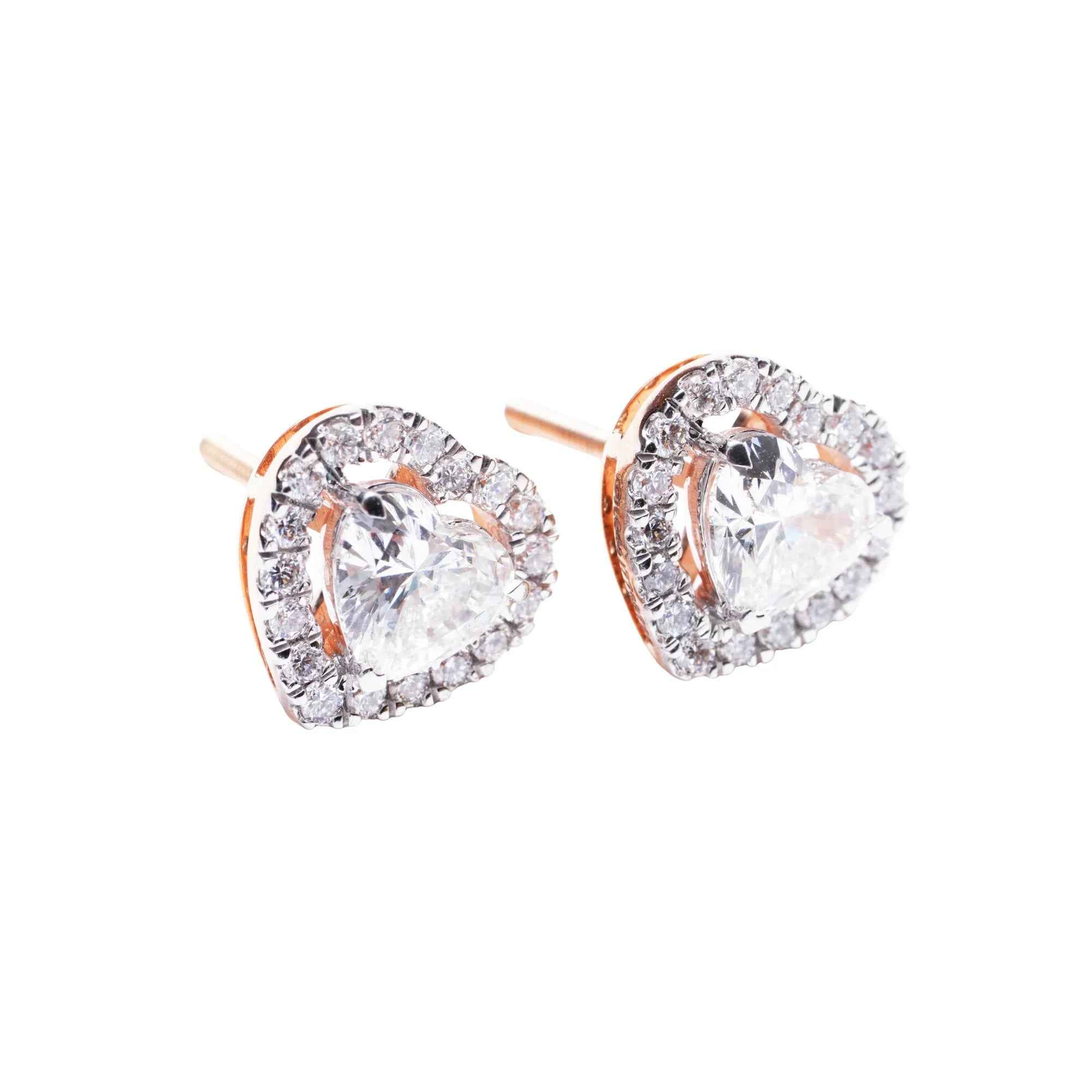 2 Carat Eugenie Heart Diamond Studs