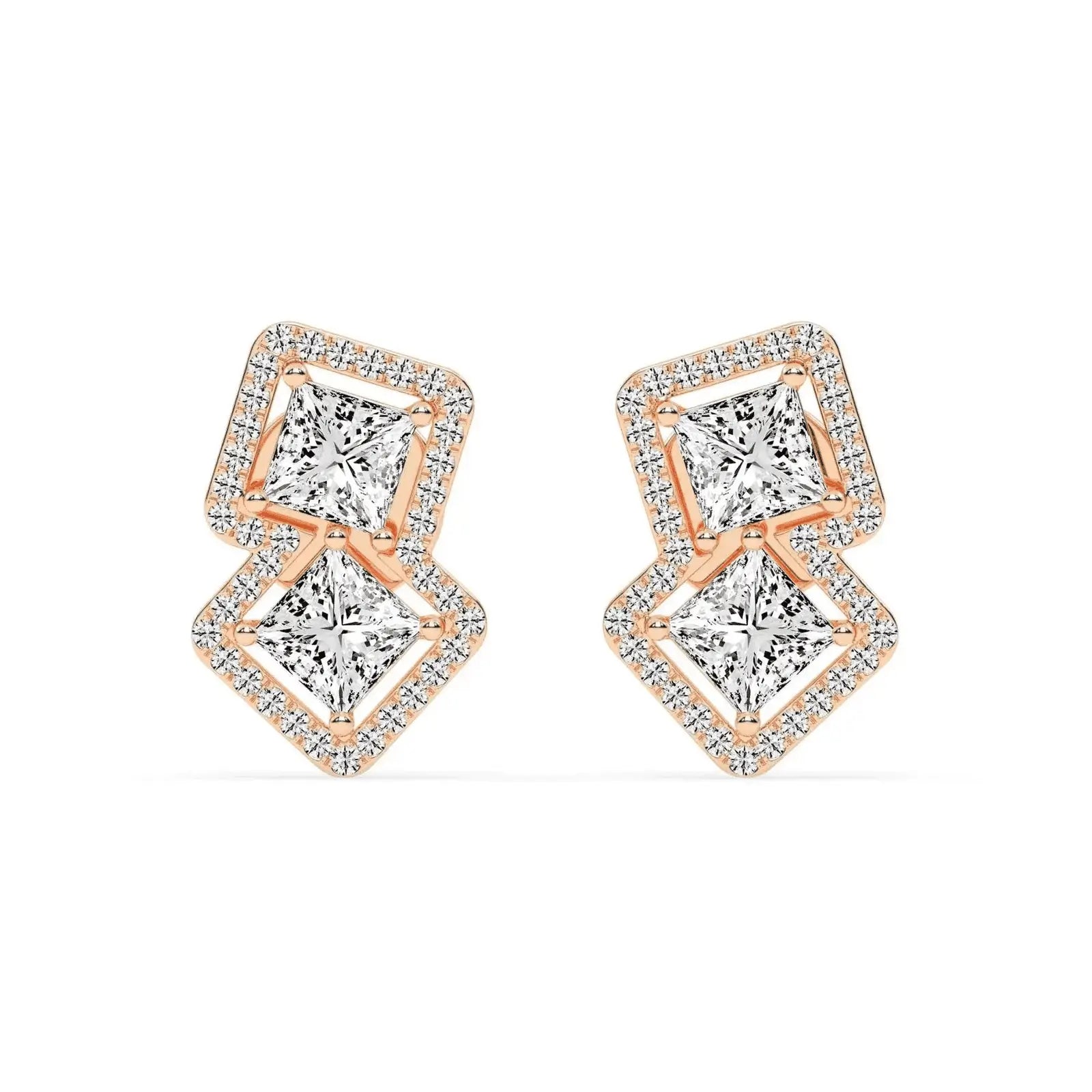 Passion Pair Princess Cut Diamond Earrings