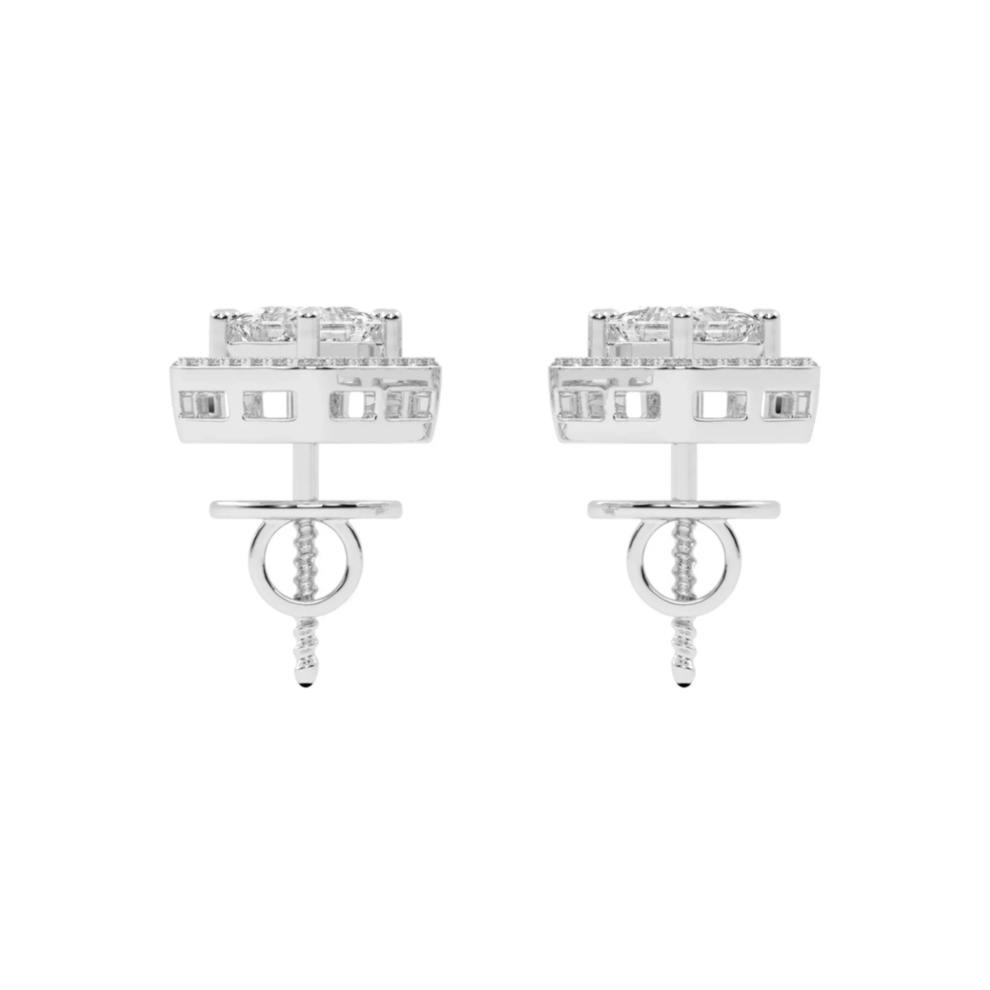 Passion Pair Princess Cut Diamond Earrings