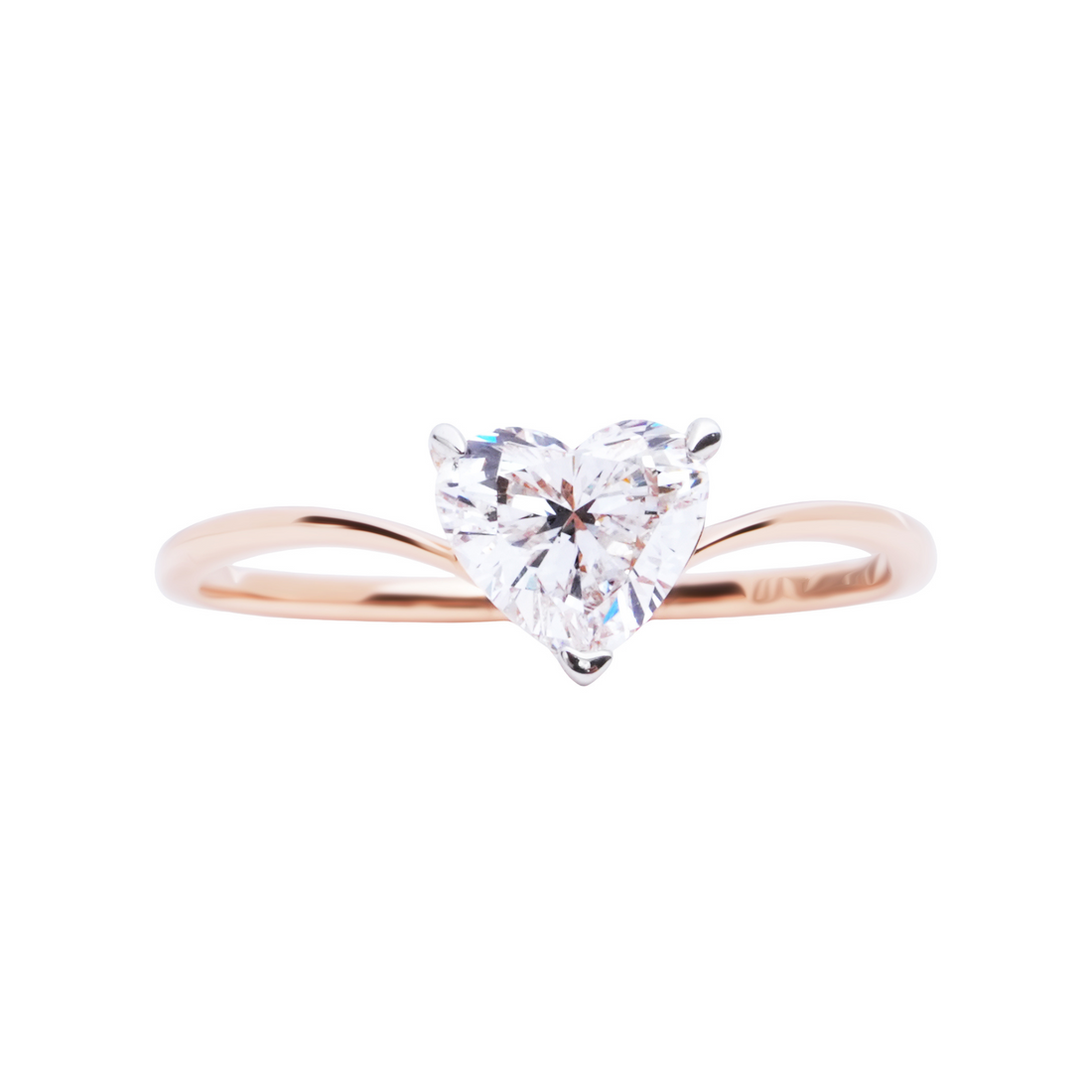 Dainty Heart Diamond Ring