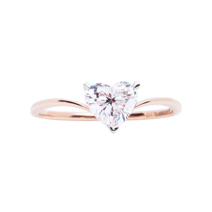 Dainty Heart Diamond Ring