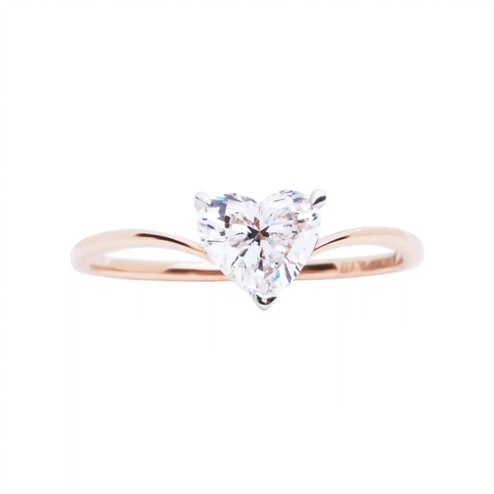 Dainty Heart Diamond Ring
