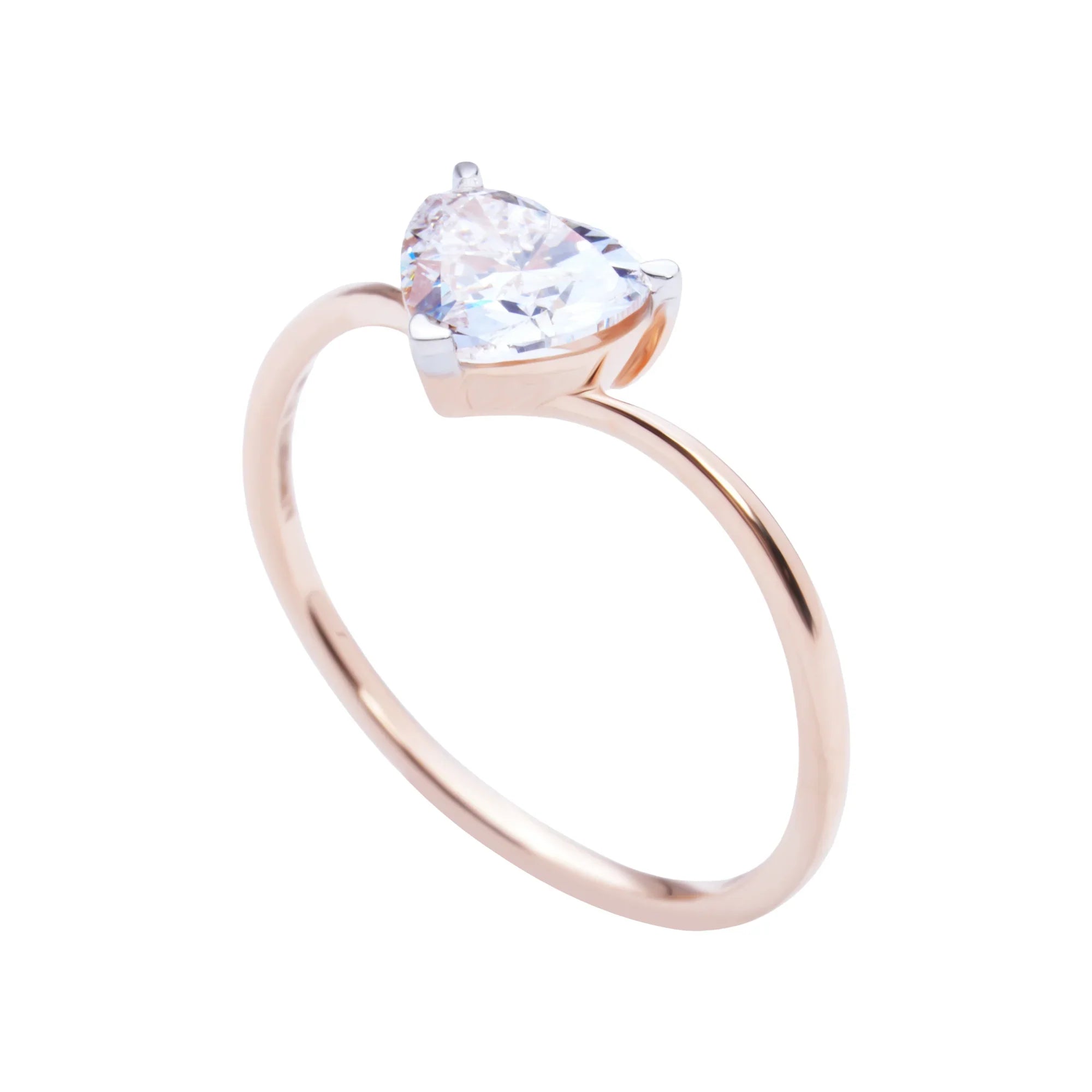 Dainty Heart Diamond Ring